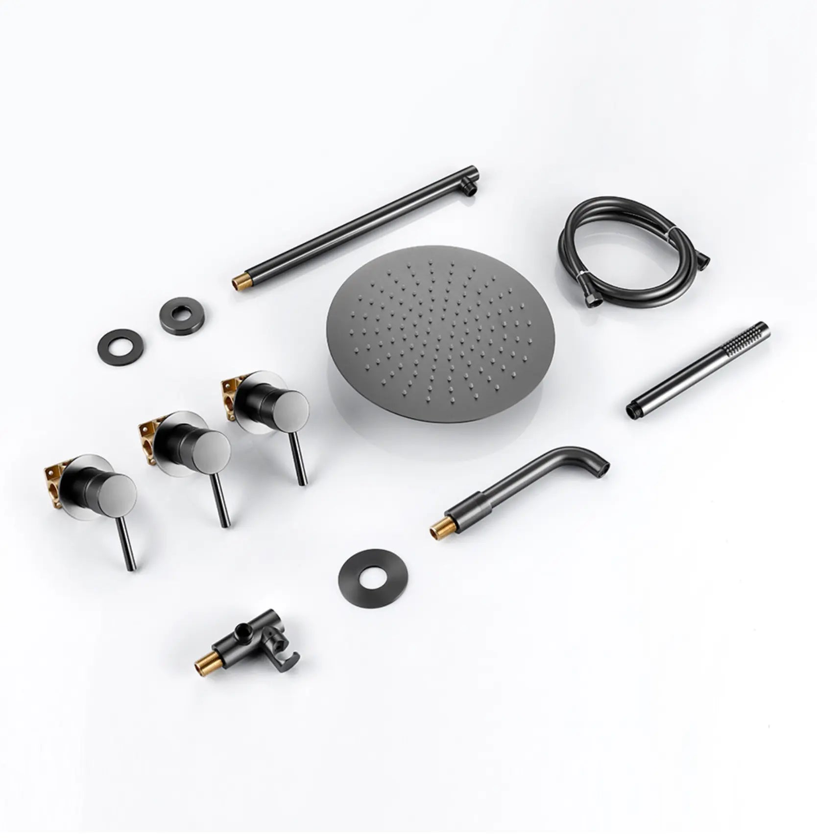Kit de douche-bain encastré anthracite - Biblos Afinaure