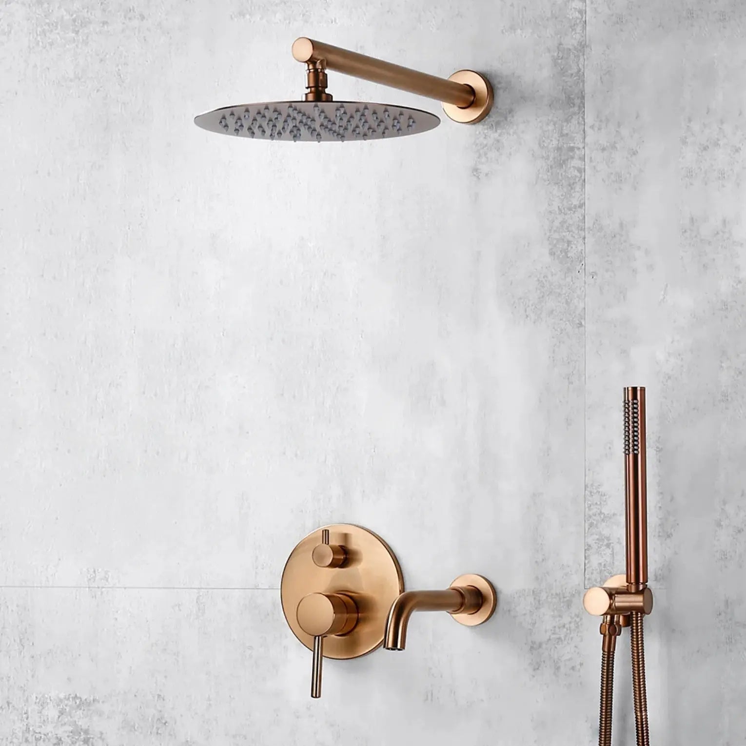 Composition bain douche thermostatique encastrée or rose - Namos Afinaure
