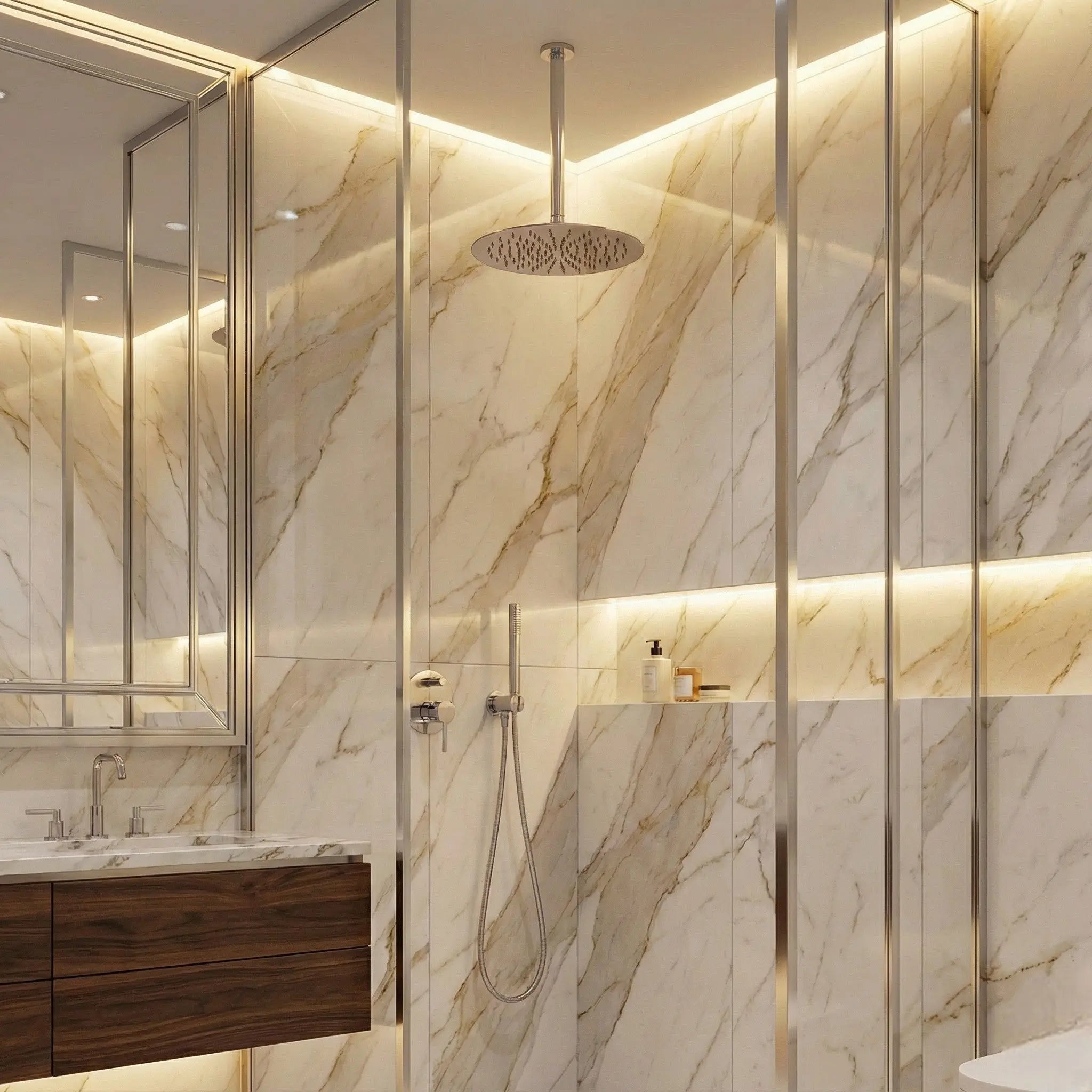 Colonne de douche encastrable chrome - Asma Afinaure