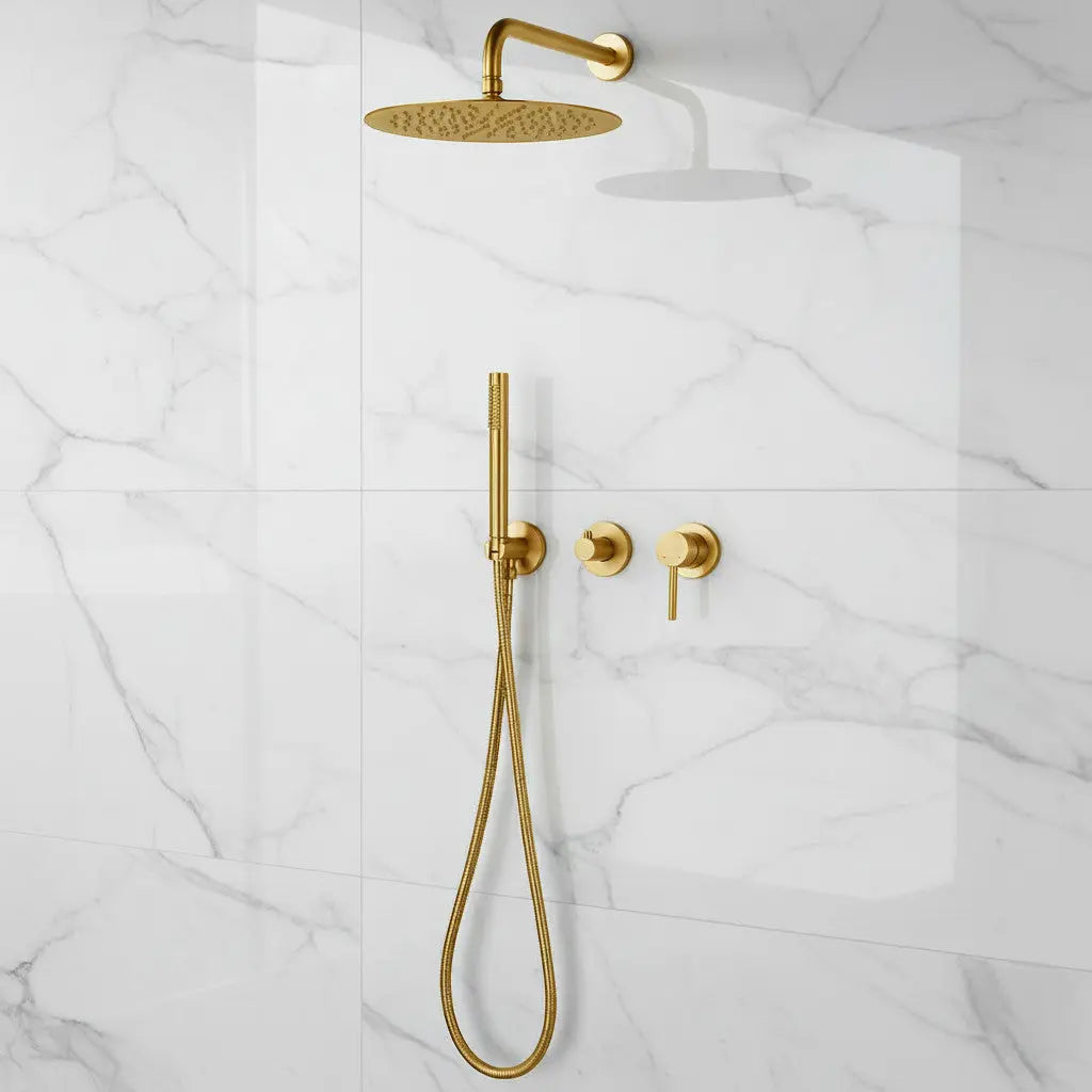 Colonne de douche thermostatique or brossé - Scorpio Afinaure