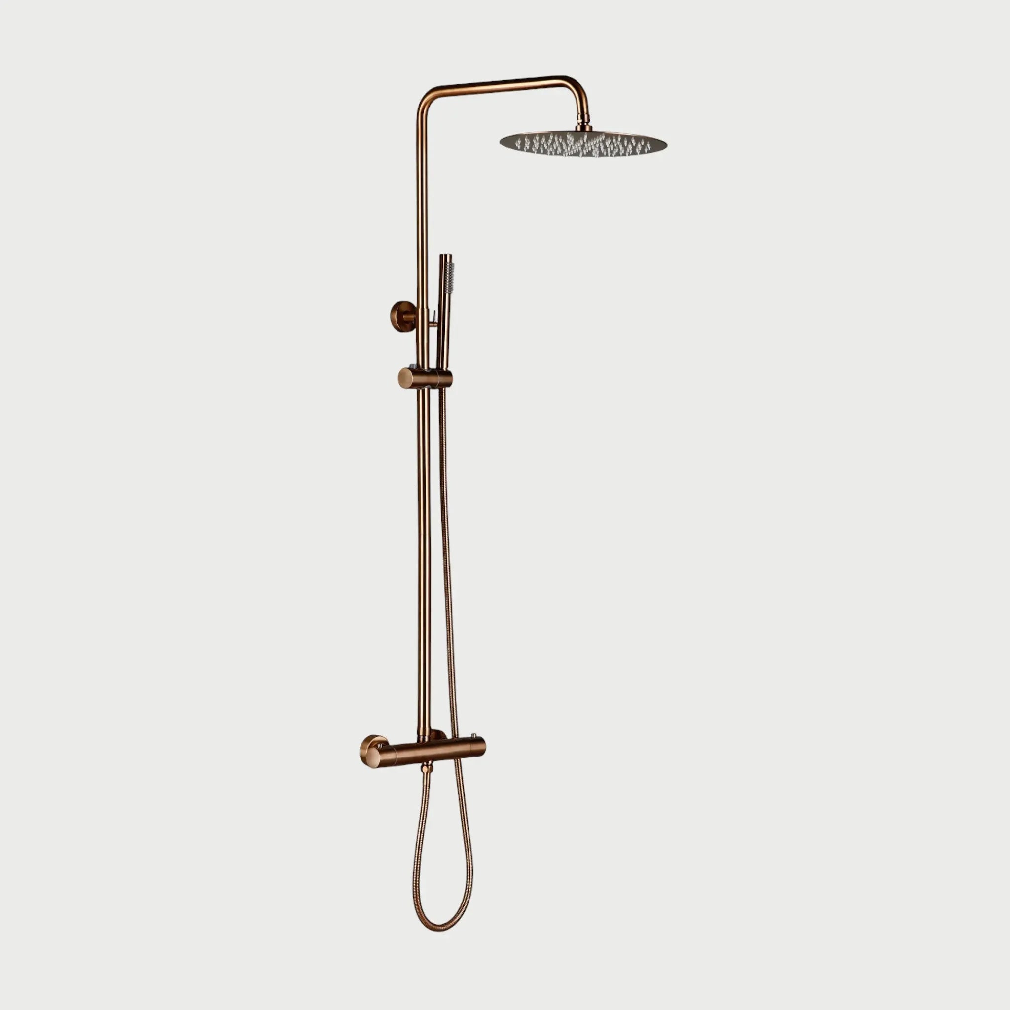 Colonne de douche thermostatiqueor or rose brossé - Ornos Afinaure