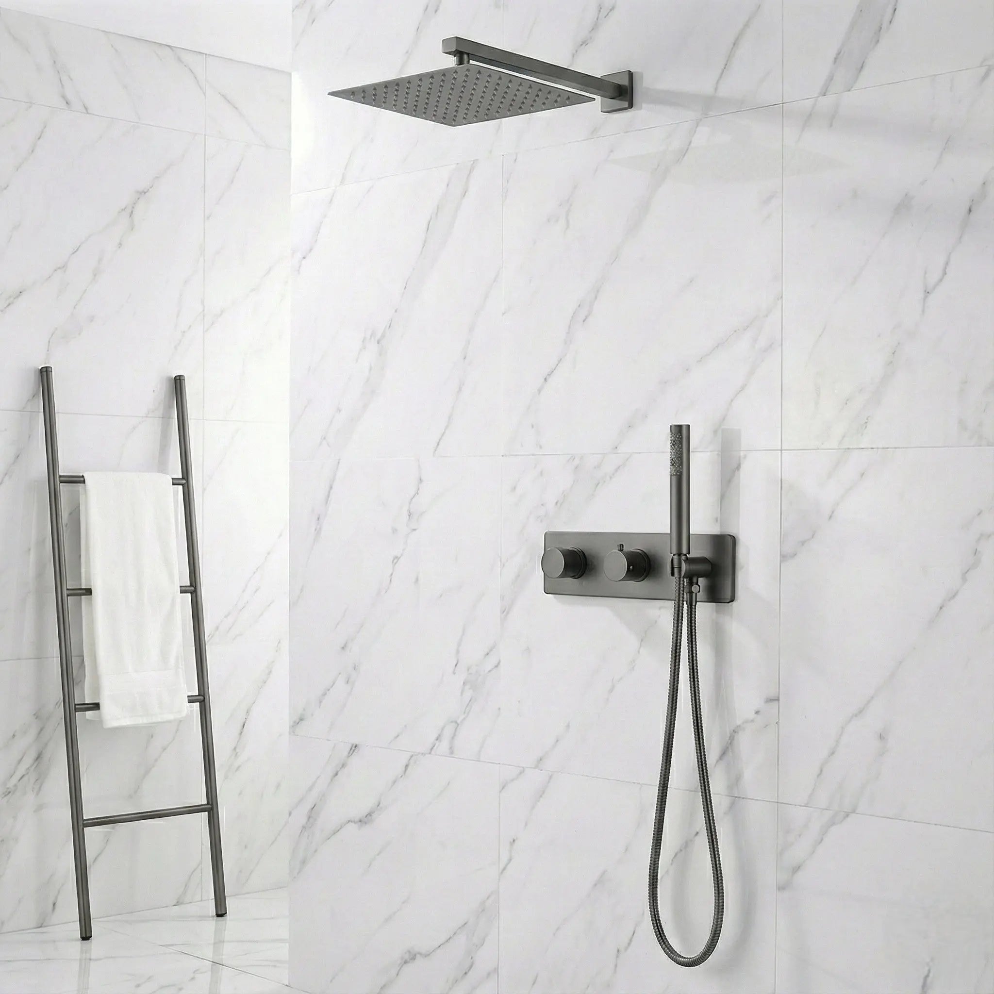 Ensemble de douche encastré en Anthracite - Rixo Afinaure