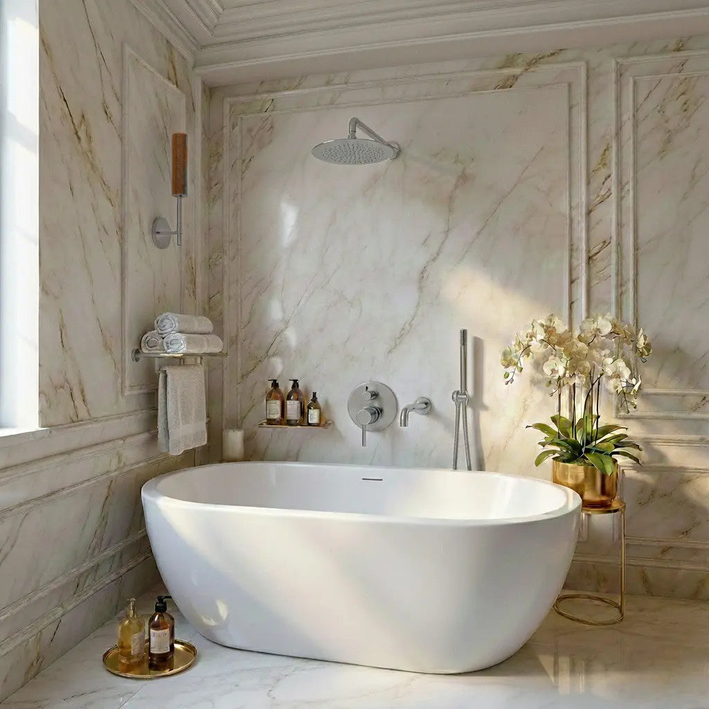 Composition bain douche thermostatique encastrée Inox - Namos Afinaure