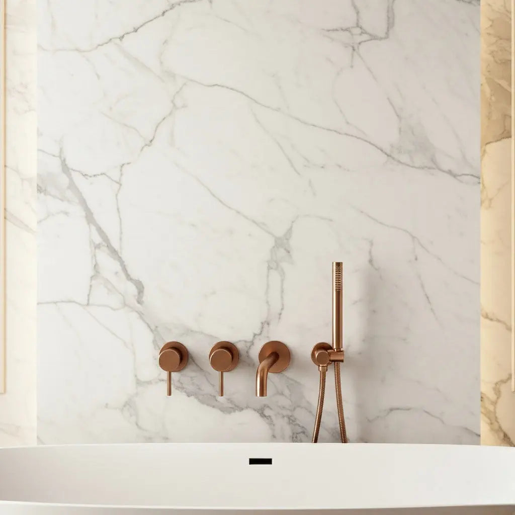 Pack mitigeur de bain à encastrer or rose - Biblos Afinaure
