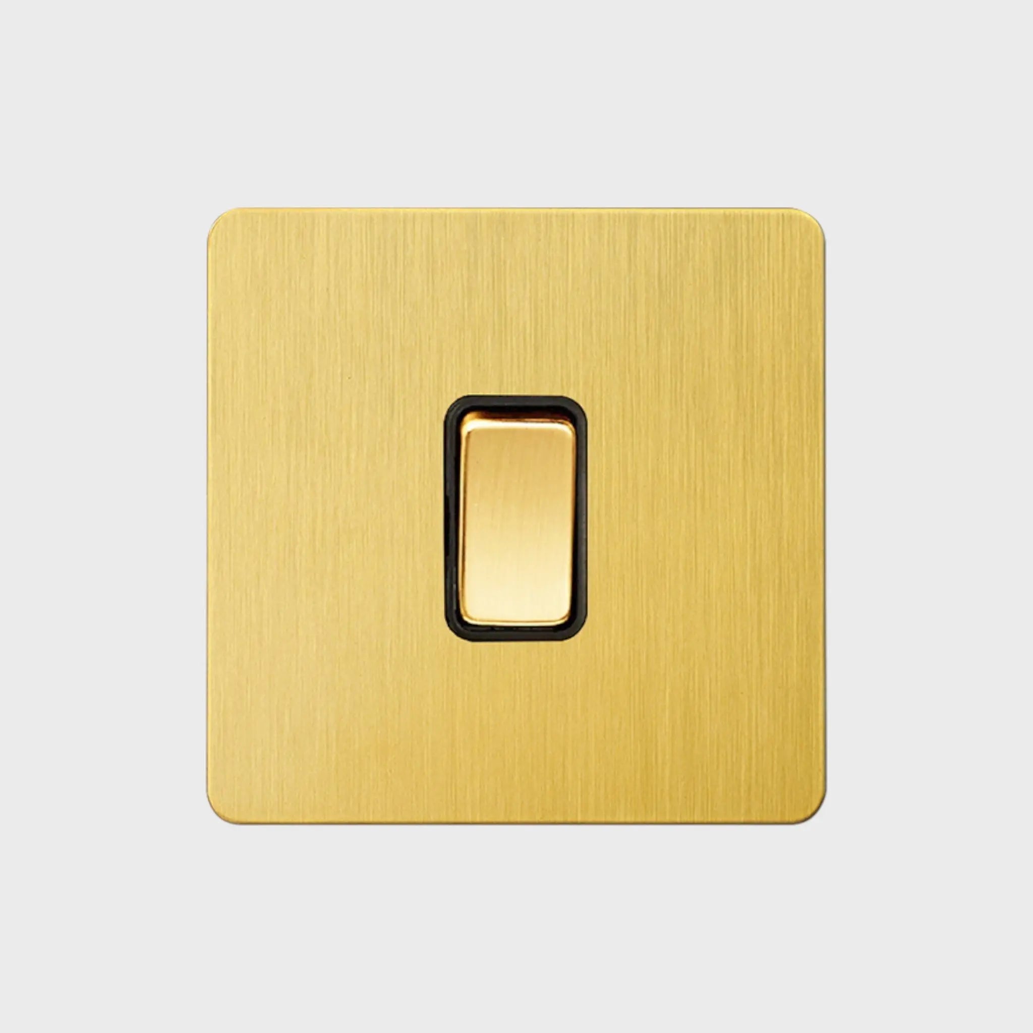 Interrupteur simple bouton plat laiton brossé - ELYSE Afinaure