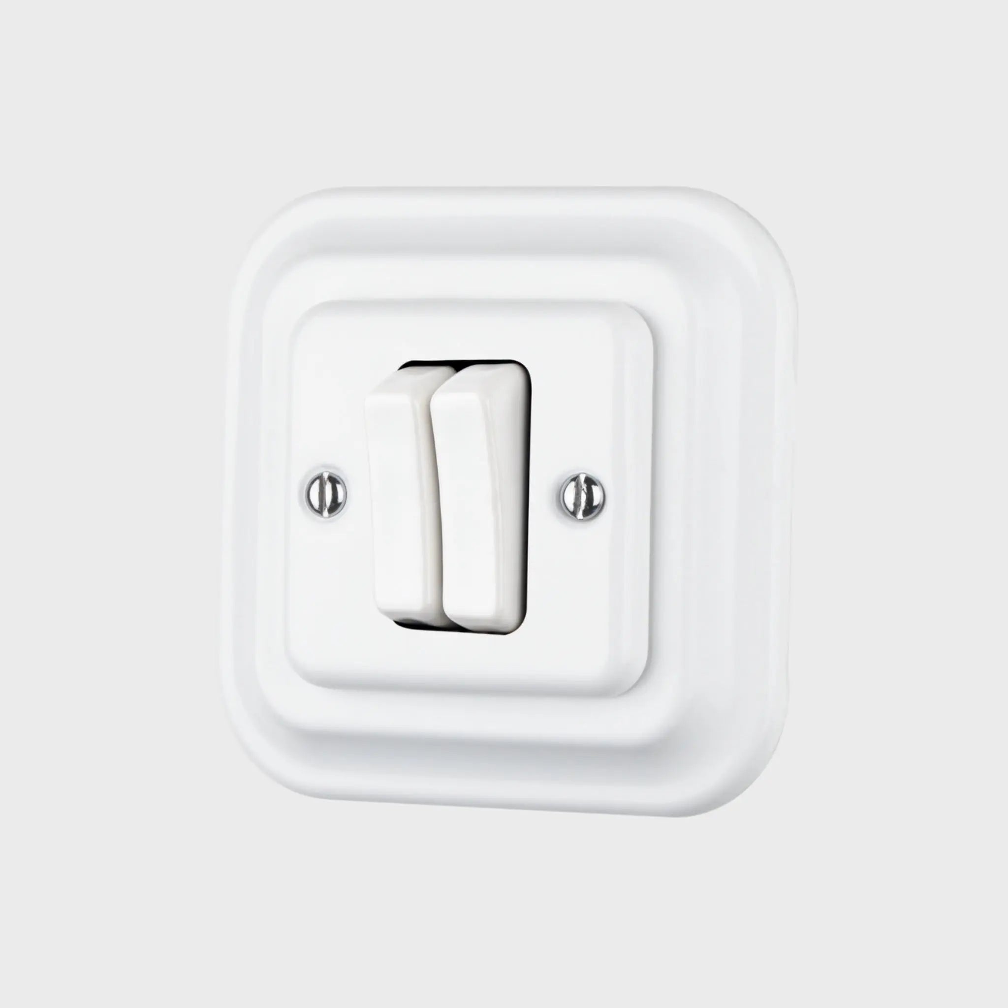 Interrupteur double encastrable en céramique blanche – Collection SEVRE Afinaure