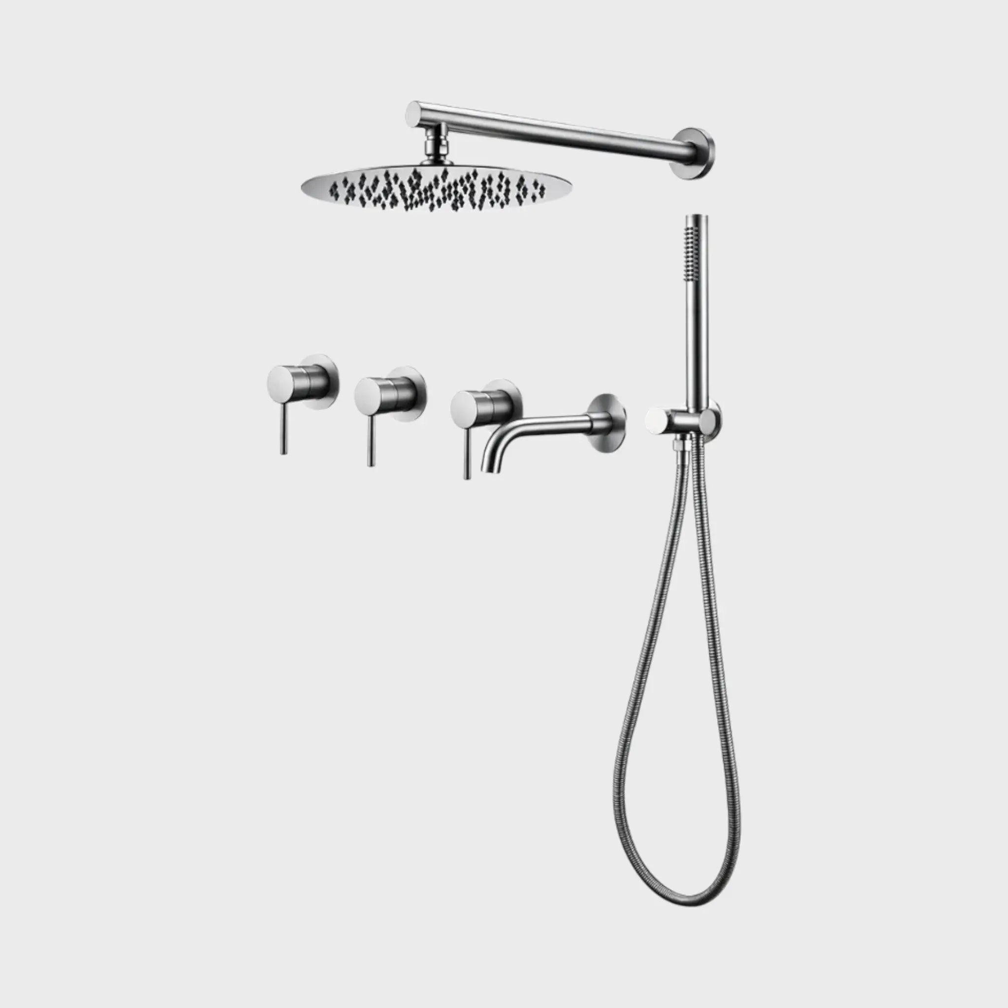 Kit de douche-bain encastré chromée - Biblos Afinaure