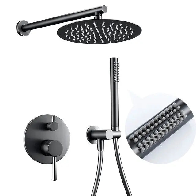 Kit de douche thermostatique encastrable anthracite - Namos Afinaure