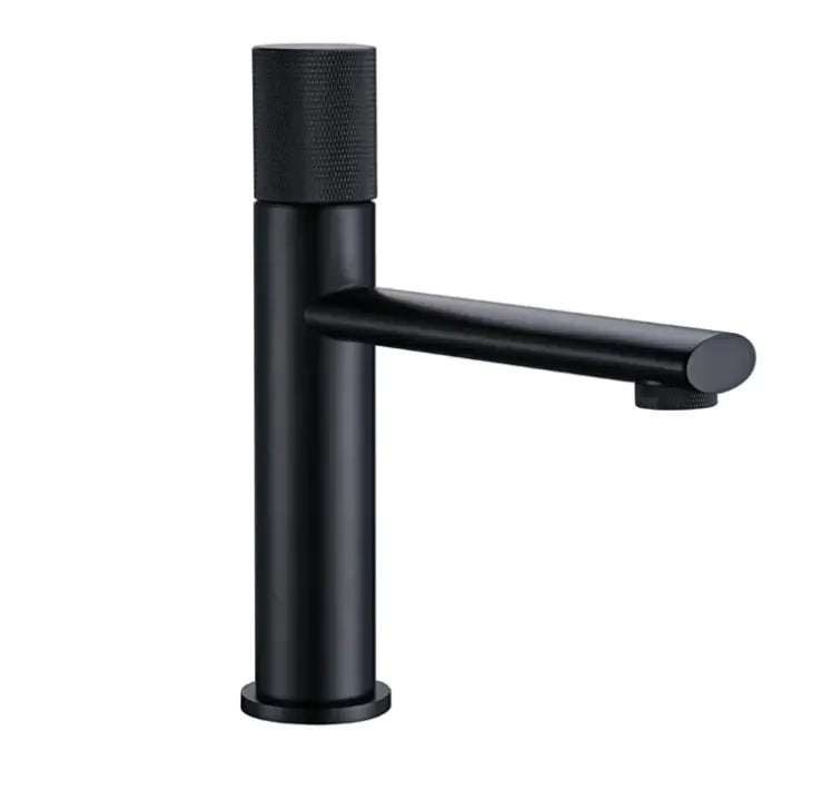 Robinet mitigeur moleté lavabo noir - Eden Afinaure