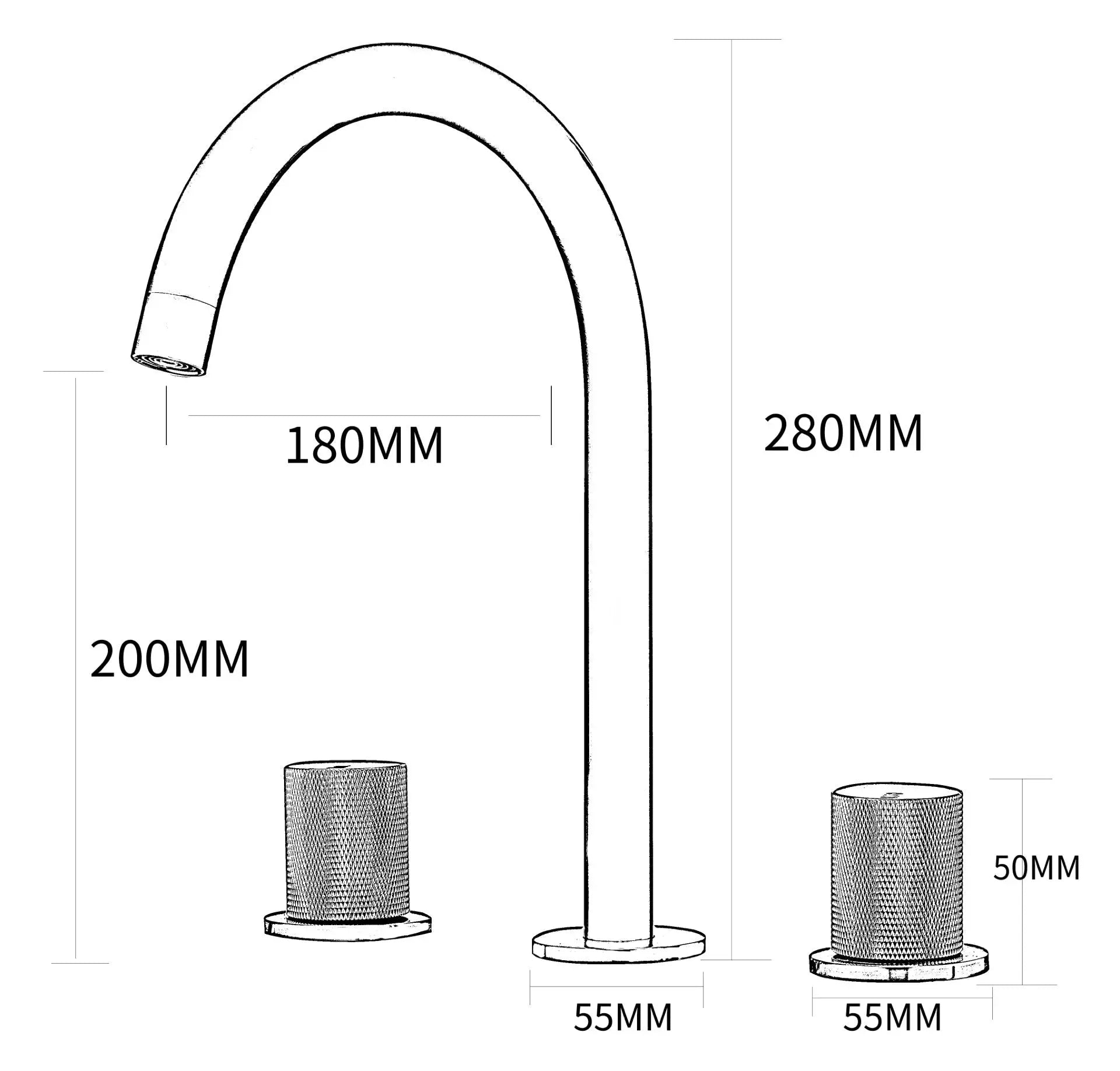 Robinet mélangeur lavabo sur plan or brossé - Oko Afinaure