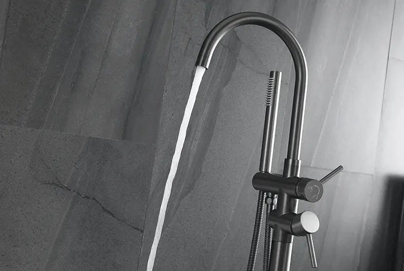 Robinet mitigeur de baignoire sur pied Anthracite - Amare Afinaure