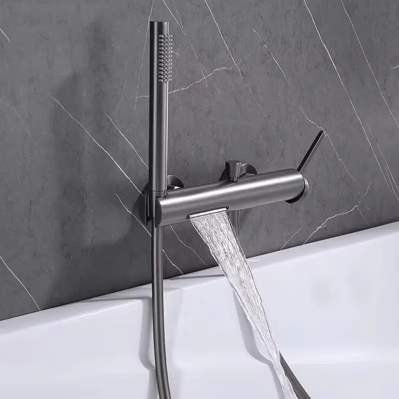Robinet mitigeur de baignoire mural anthracite - Ornos Afinaure