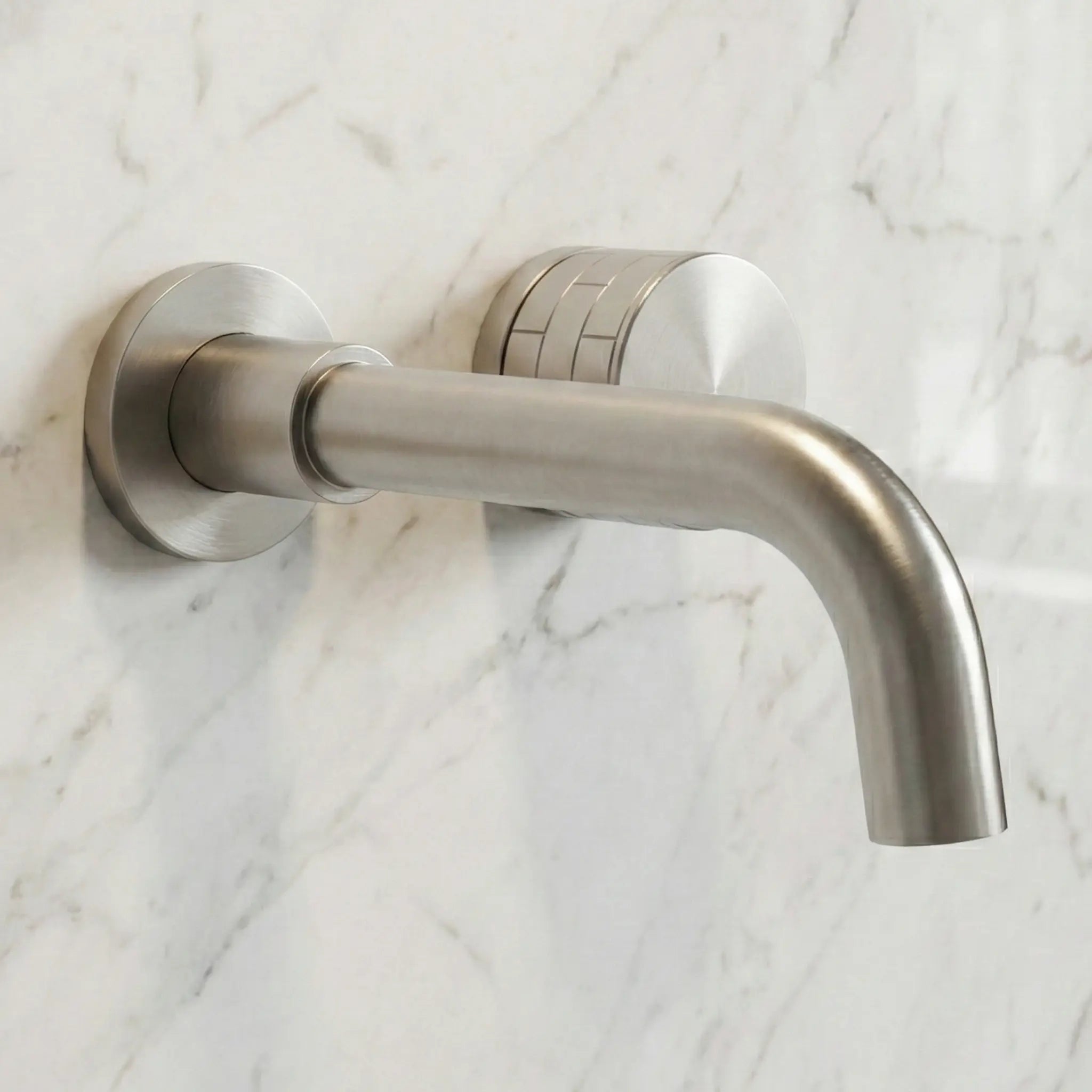 Robinet lavabo mural encastrable en inox brossé - Culinan Afinaure