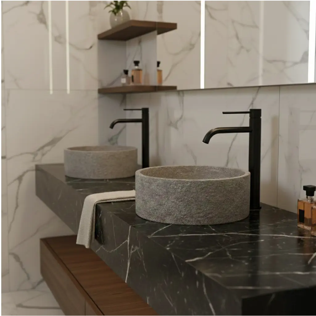 Robinet mitigeur lavabo noir - Macakizi Afinaure