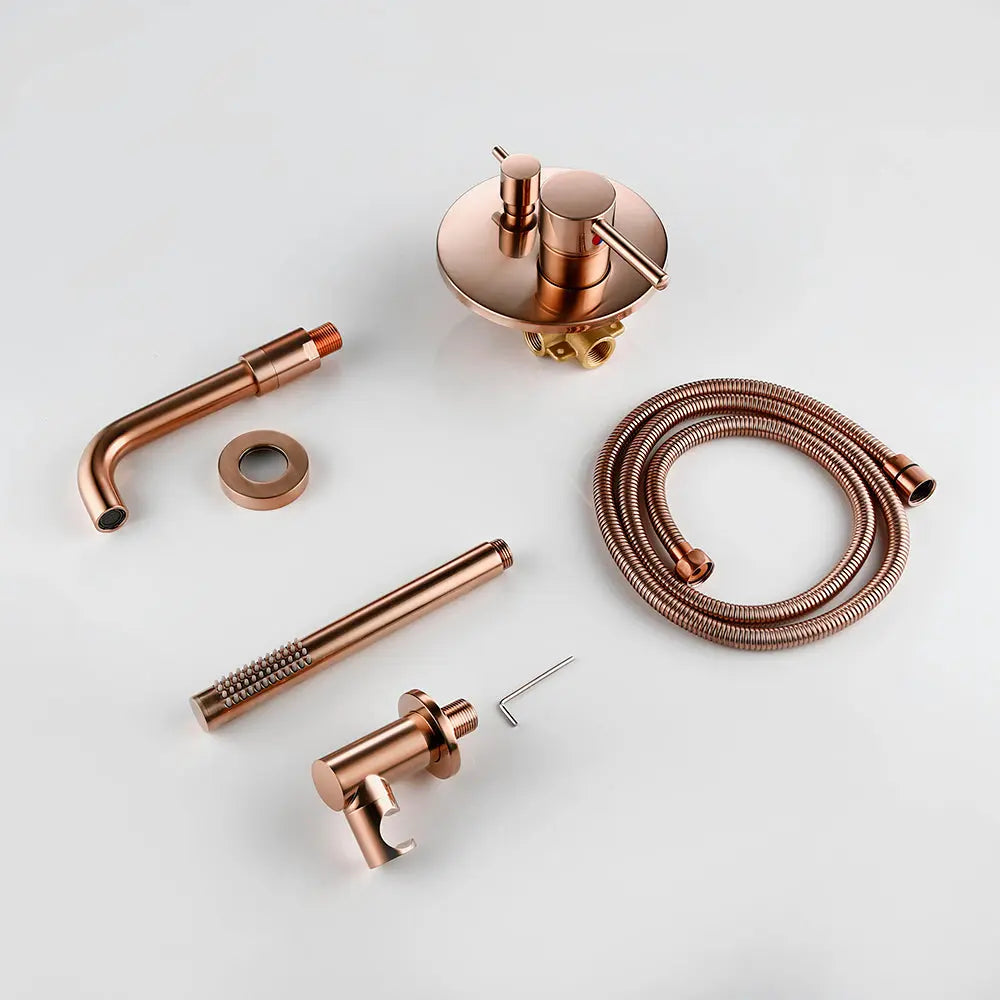 Composition mitigeur bain thermostatique encastré or rose - Namos Afinaure