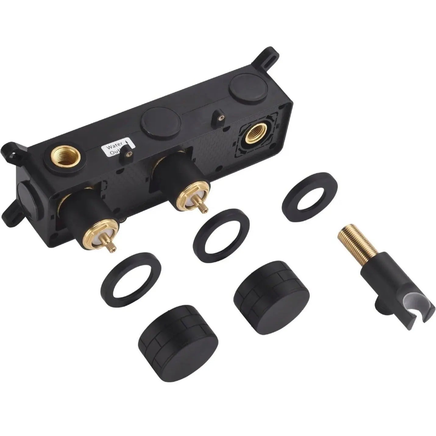 Composition mitigeur de douche thermostatique encastré Noir - Cullinan Afinaure