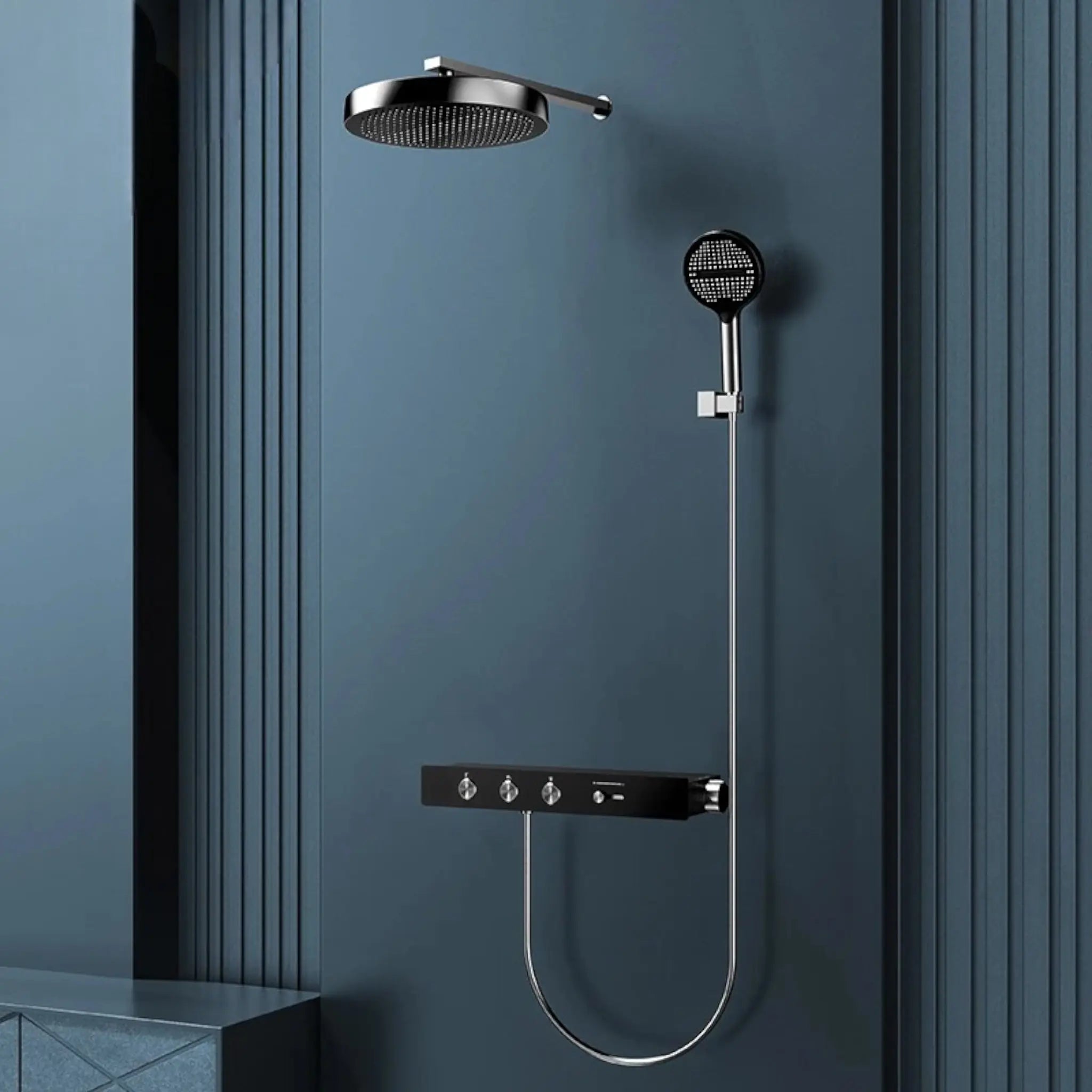 Colonne de douche thermostatique Anthracite - Aurelio Afinaure