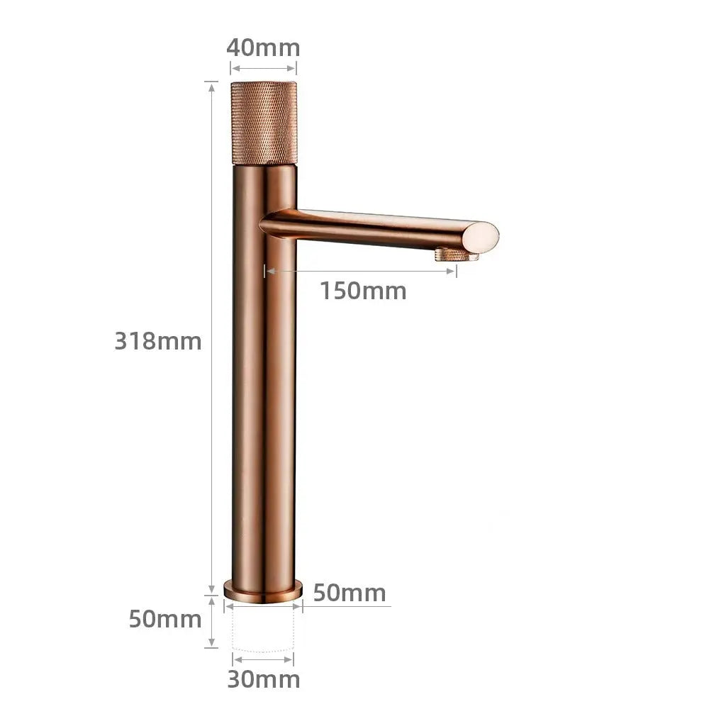 Mitigeur lavabo haut or rose - Eden Afinaure