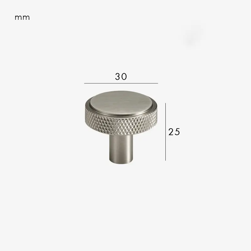 Bouton de meuble en laiton massif nickel - Bagat Afinaure