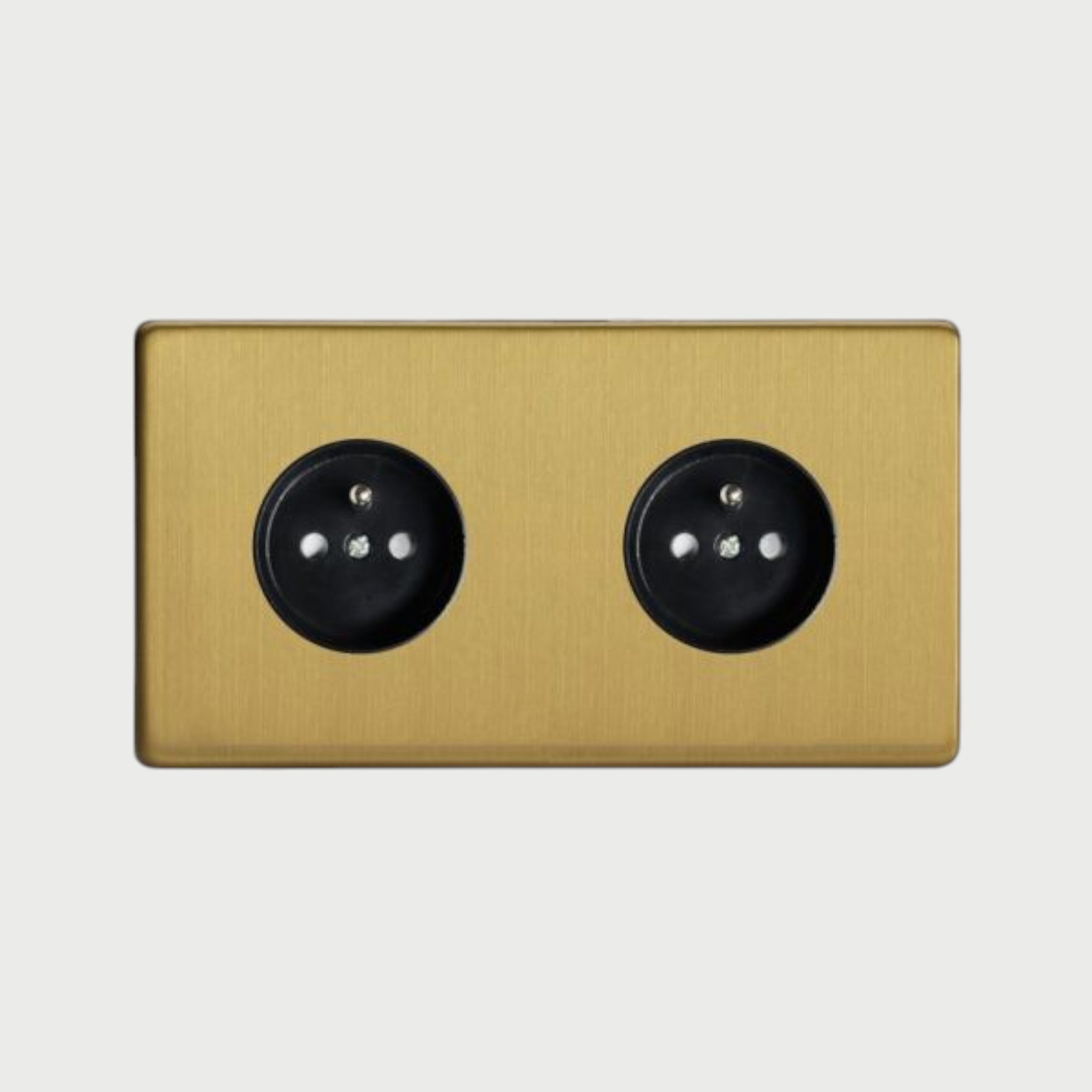 Brushed brass double socket - Mayfair