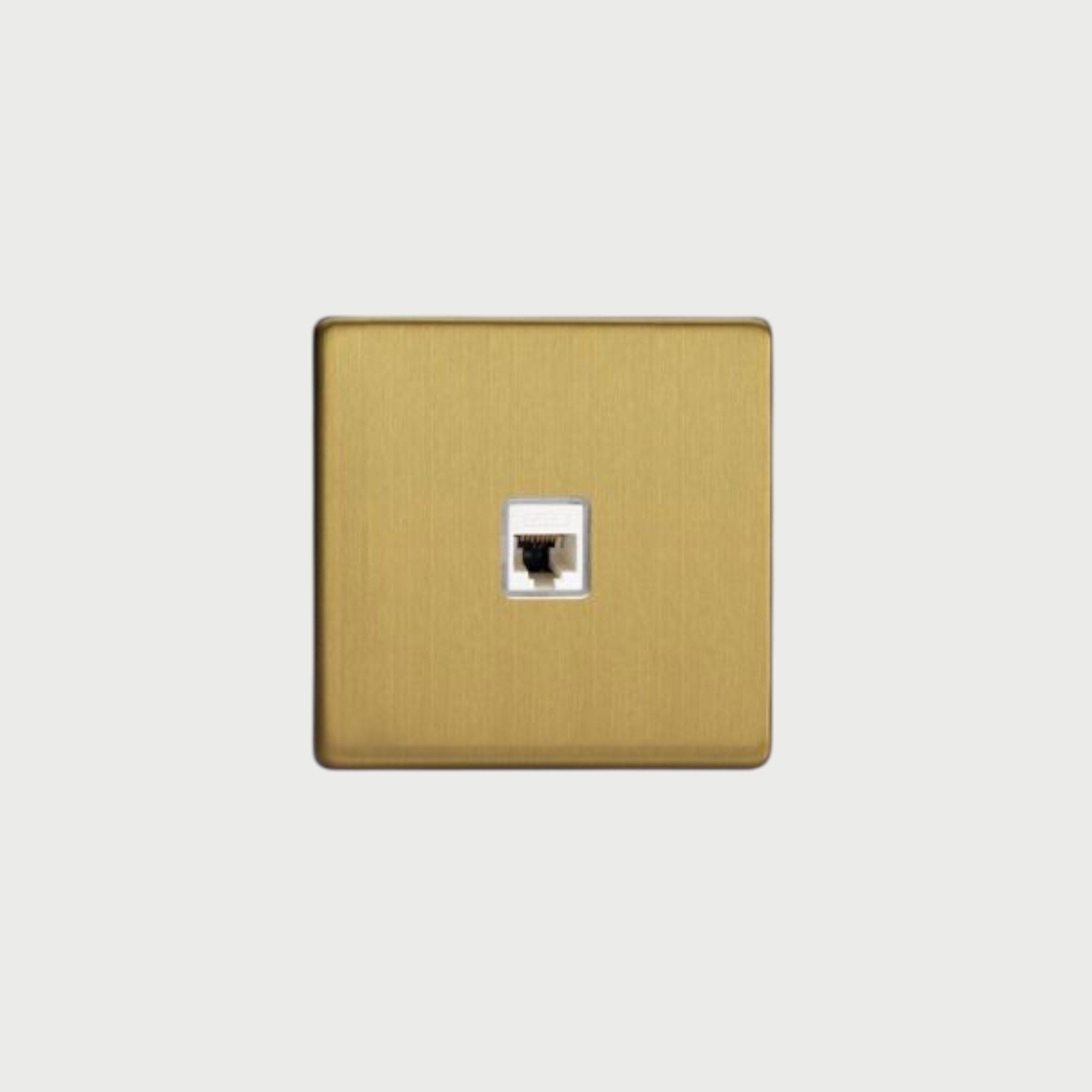 Brushed brass RJ45 socket - Mayfair