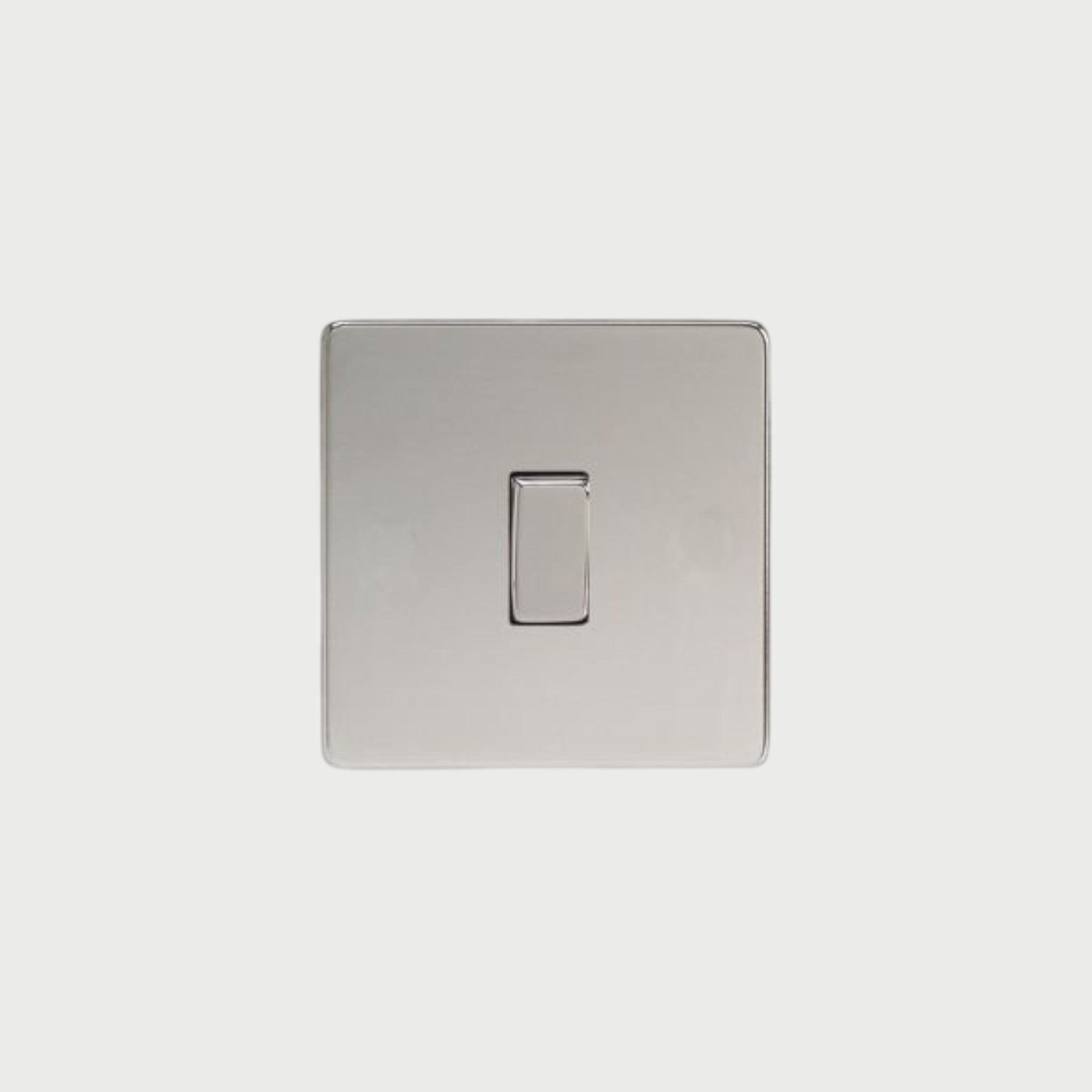Interrupteur simple bouton plat chrome miroir - Mayfair