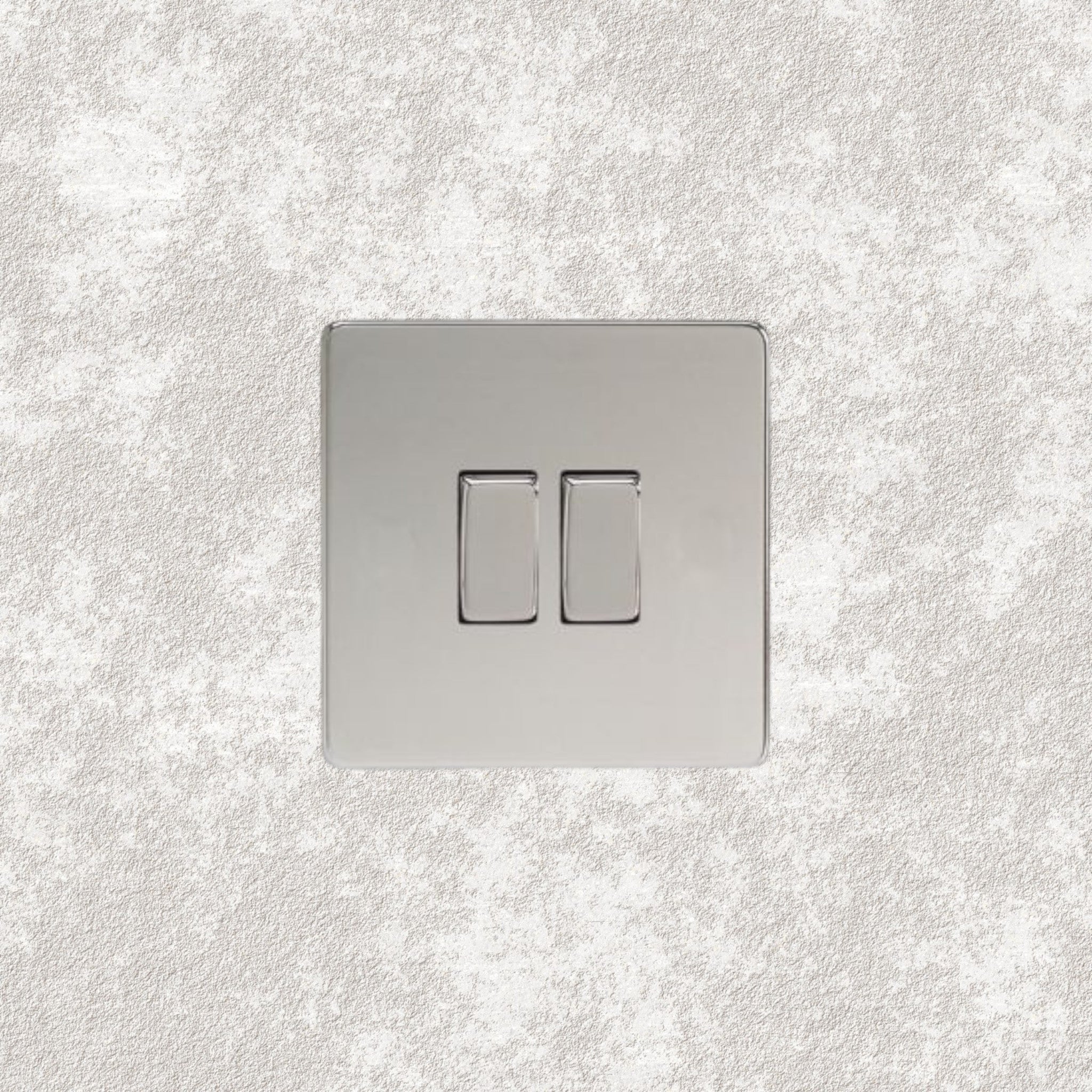 Interrupteur simple bouton plat chrome miroir - Mayfair