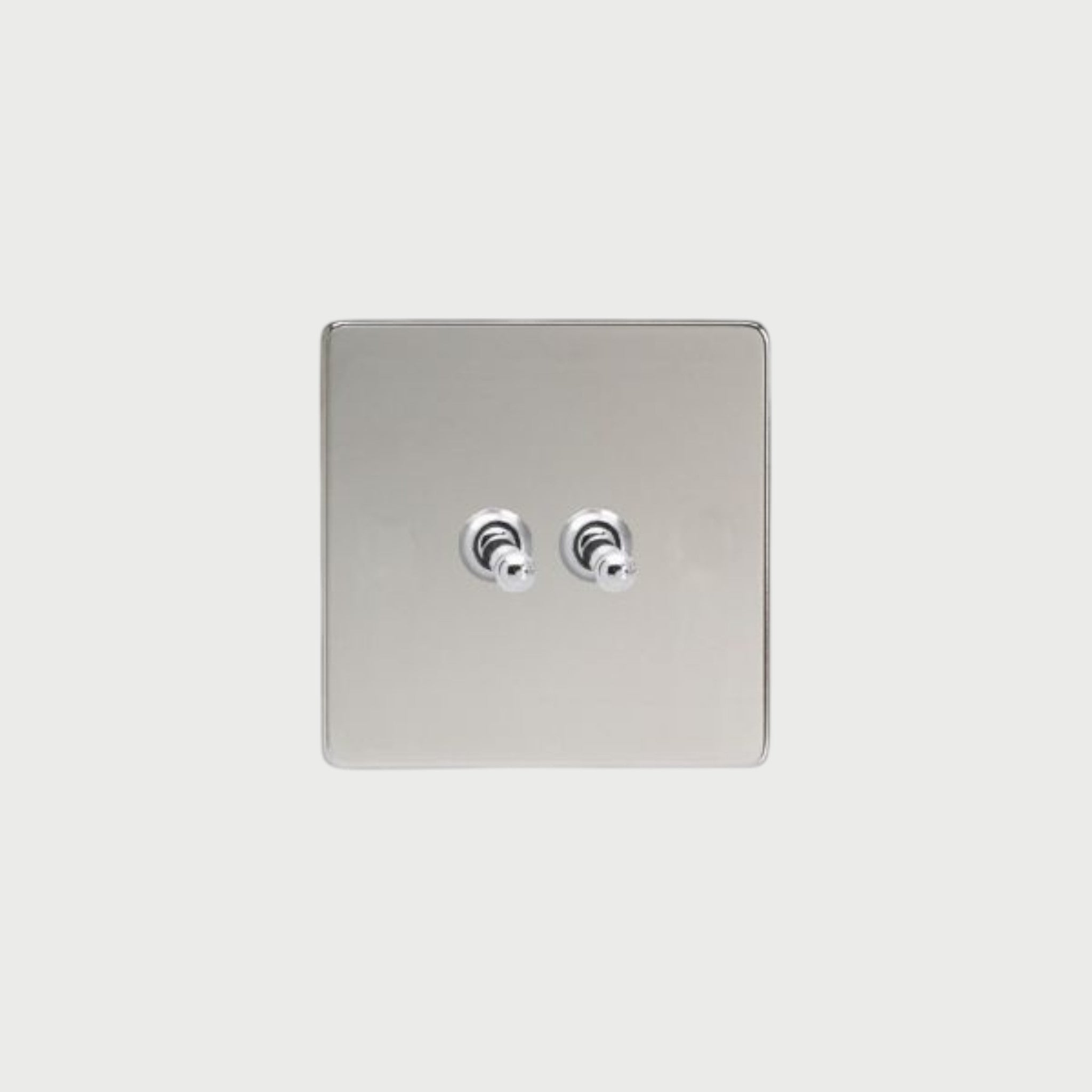 Doppelter Kippschalter aus verspiegeltem Chrom – Mayfair