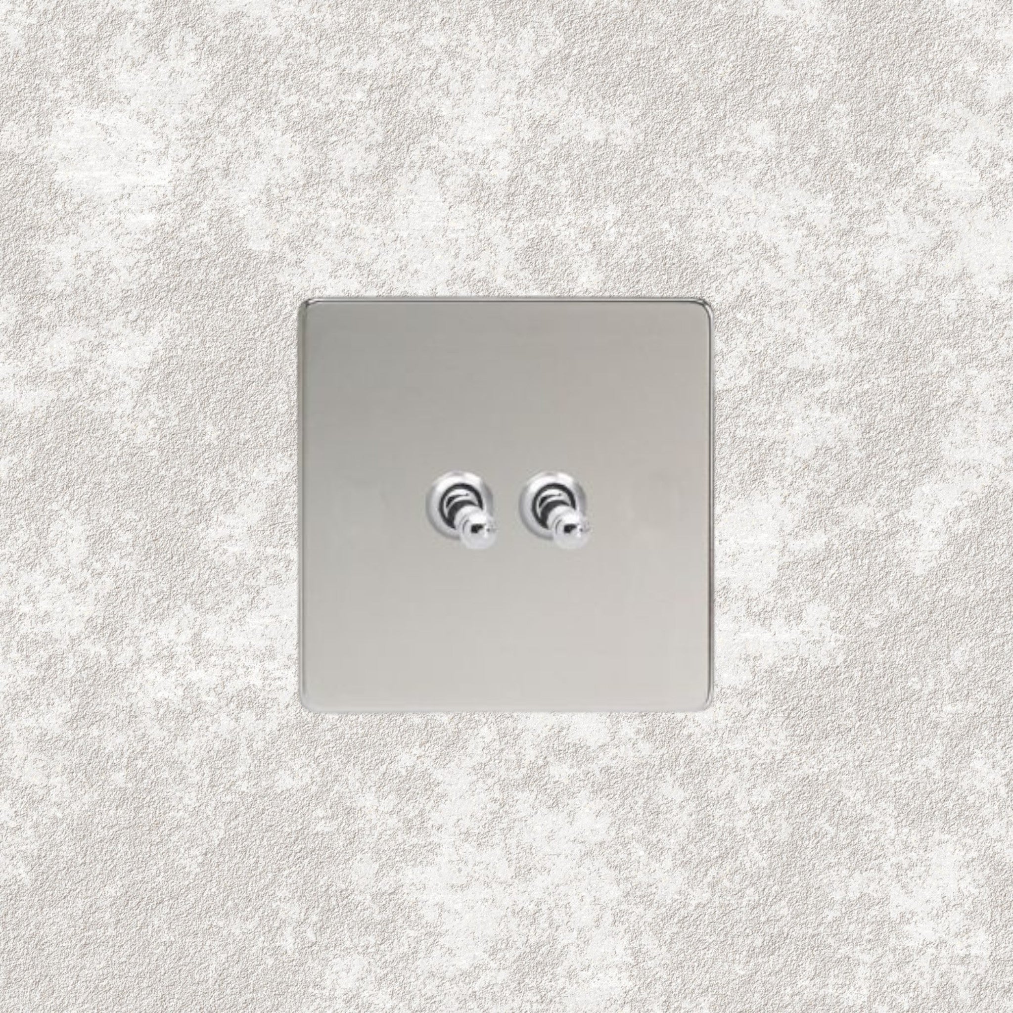 Doppelter Kippschalter aus verspiegeltem Chrom – Mayfair