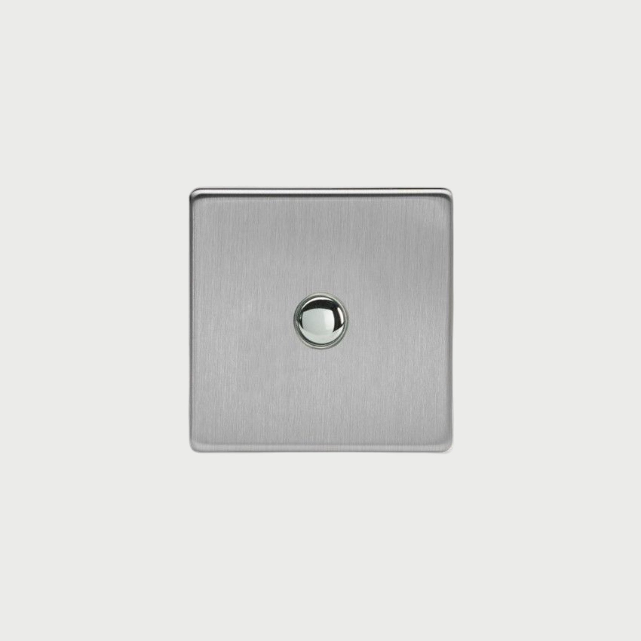 Bouton poussoir simple acier brossé- Mayfair Afinaure