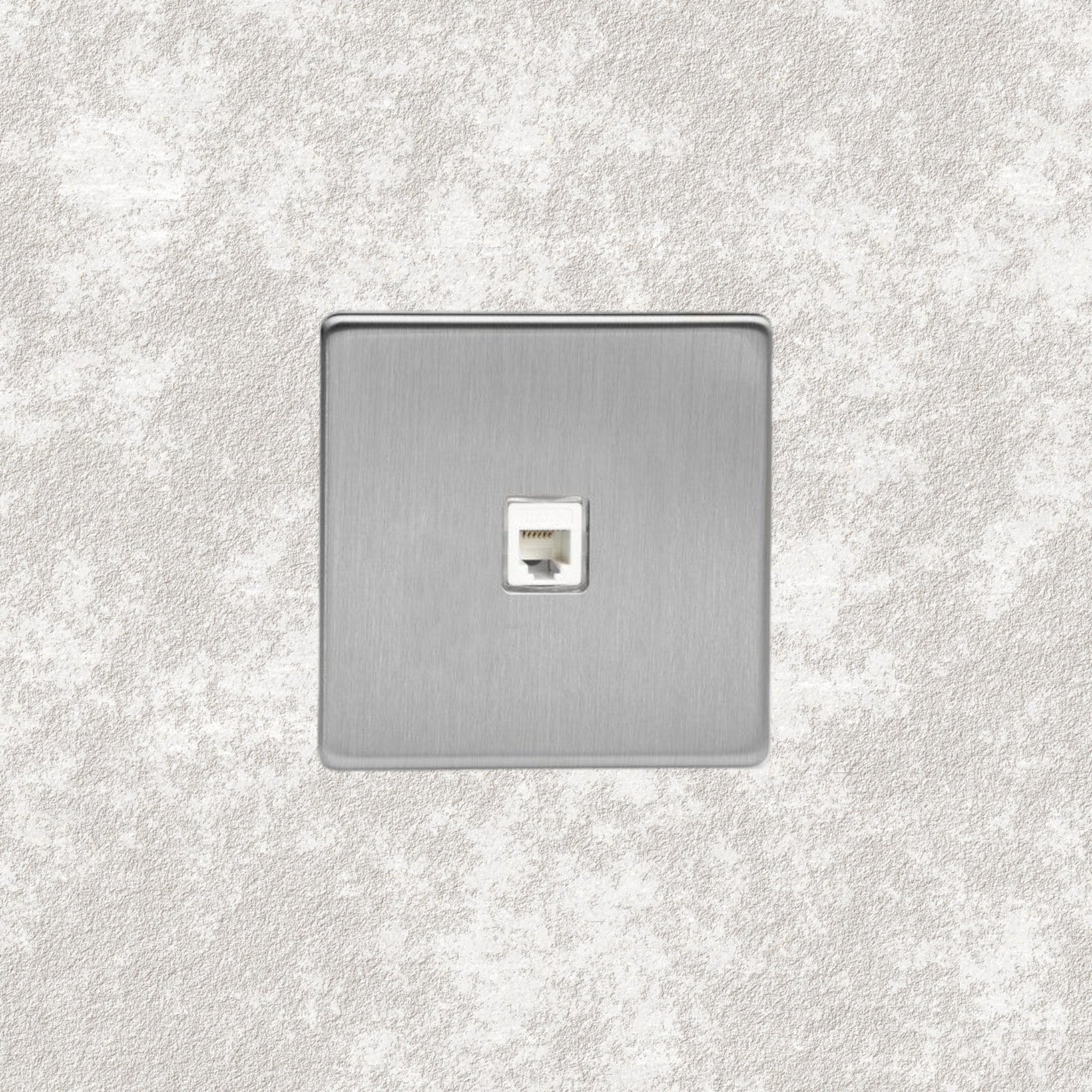 Brushed steel RJ45 socket - Mayfair