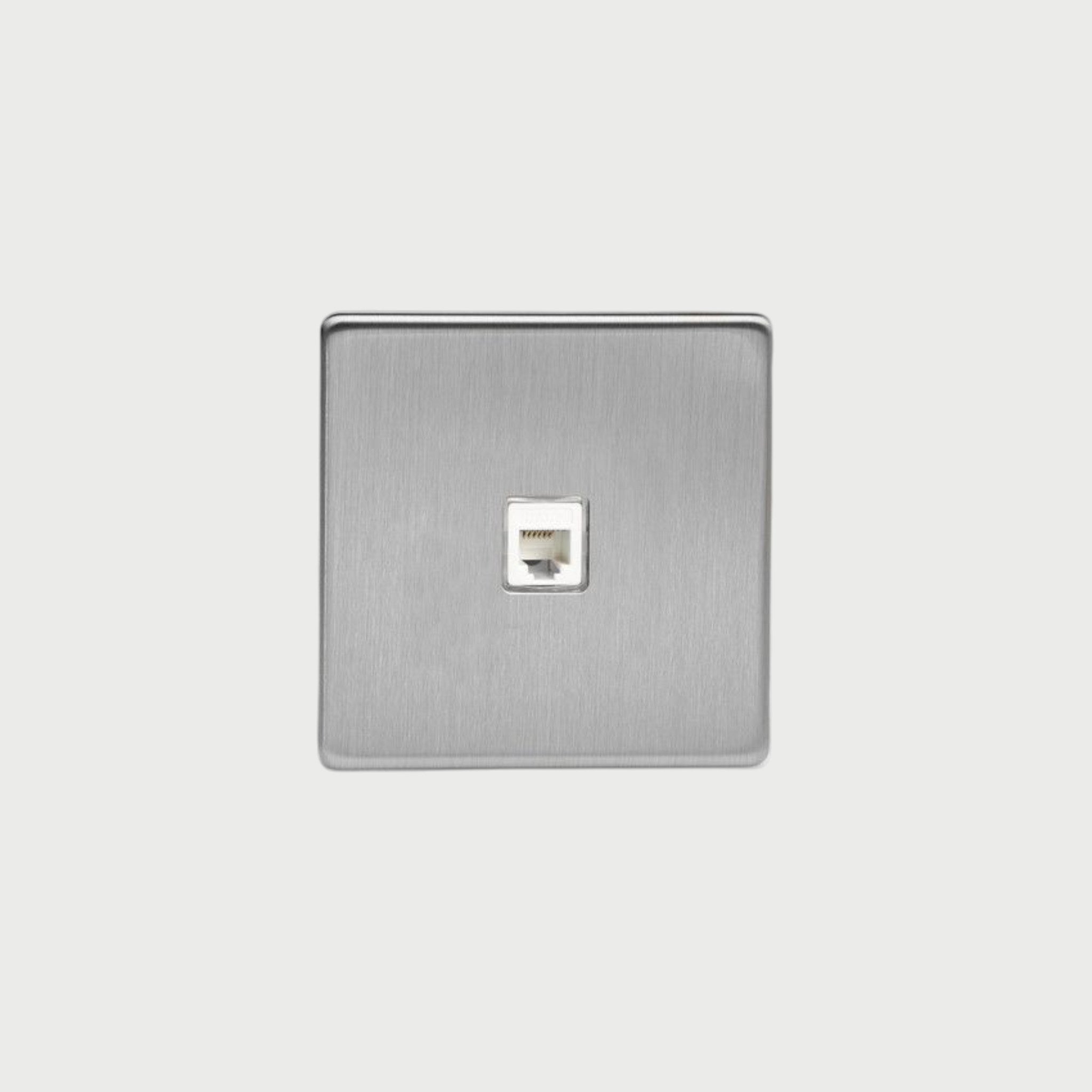 Brushed steel RJ45 socket - Mayfair