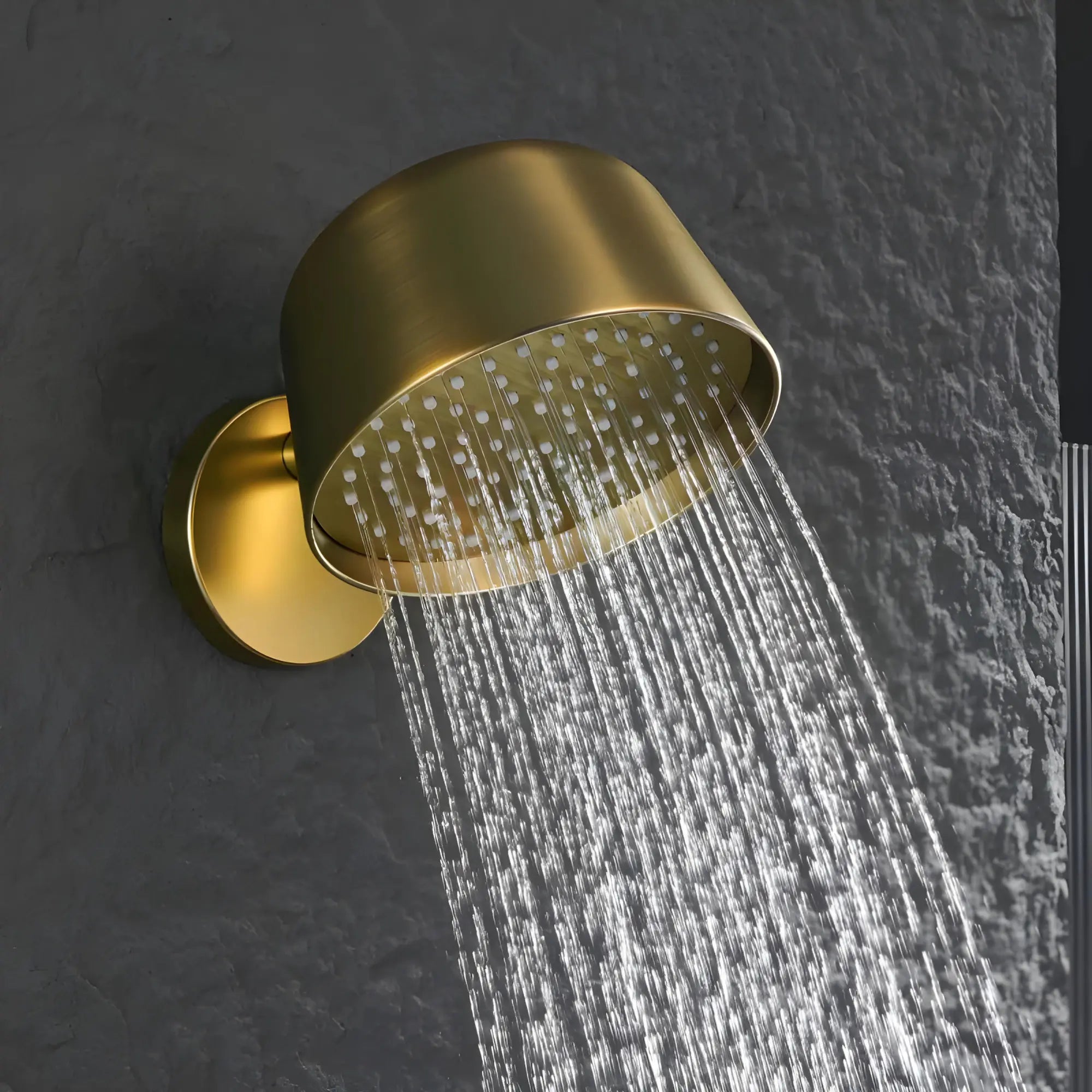Mitigeur de douche encastrée avec pomme cloche mural doré - Lujo Afinaure