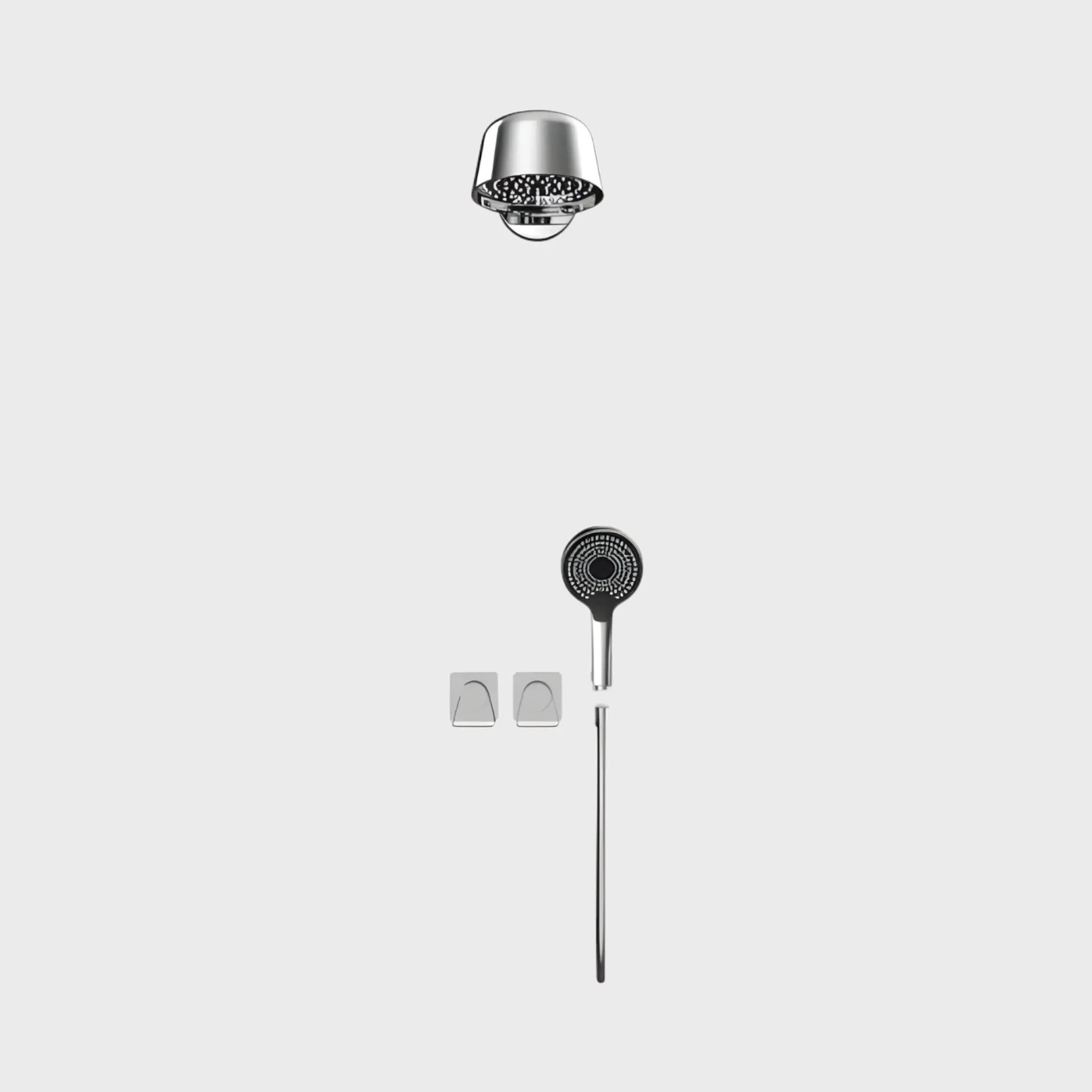 Mitigeur de douche encastrée avec pomme cloche mural chrome  - Lujo Afinaure