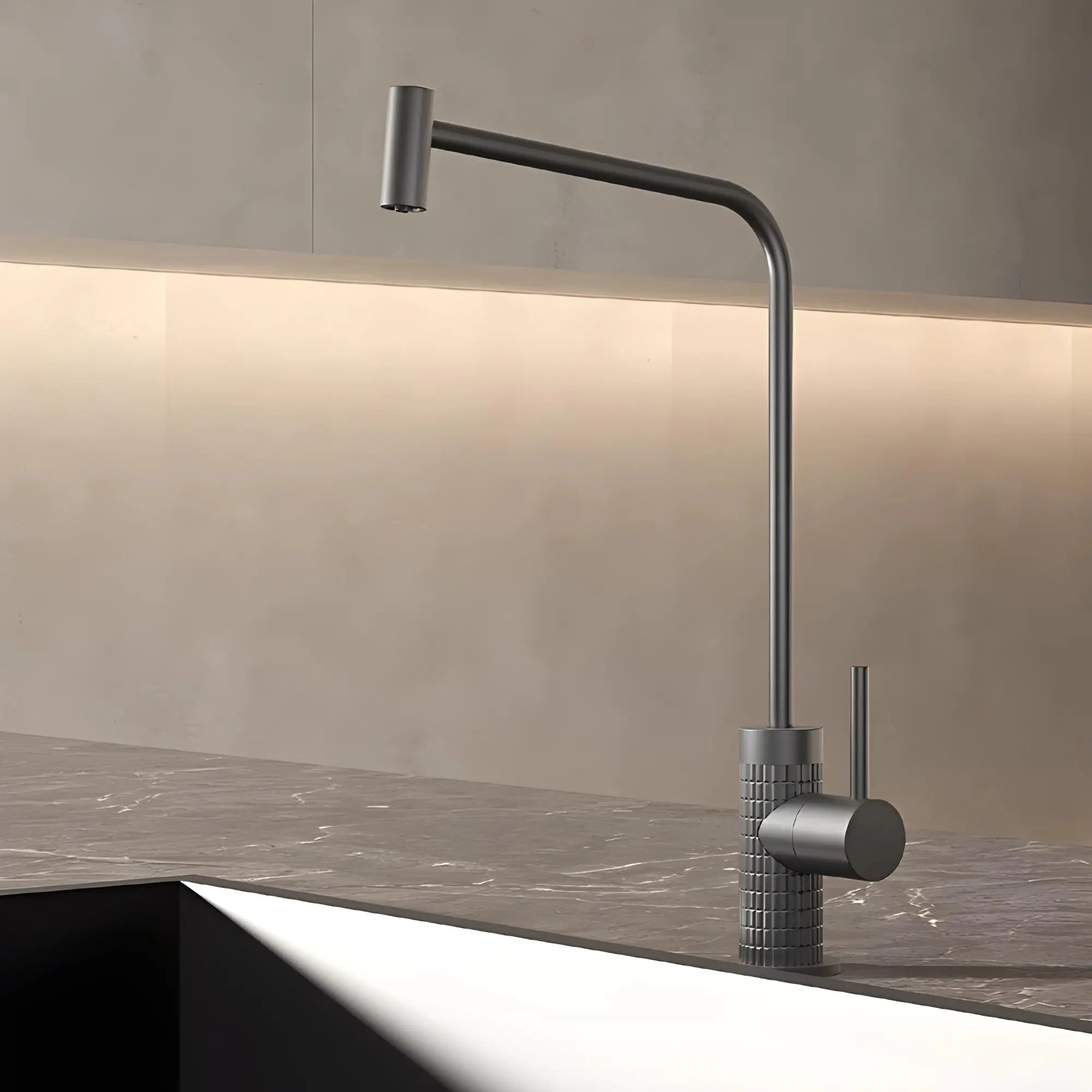 Mitigeur de cuisine architectural en laiton texturé - Novanta Afinaure