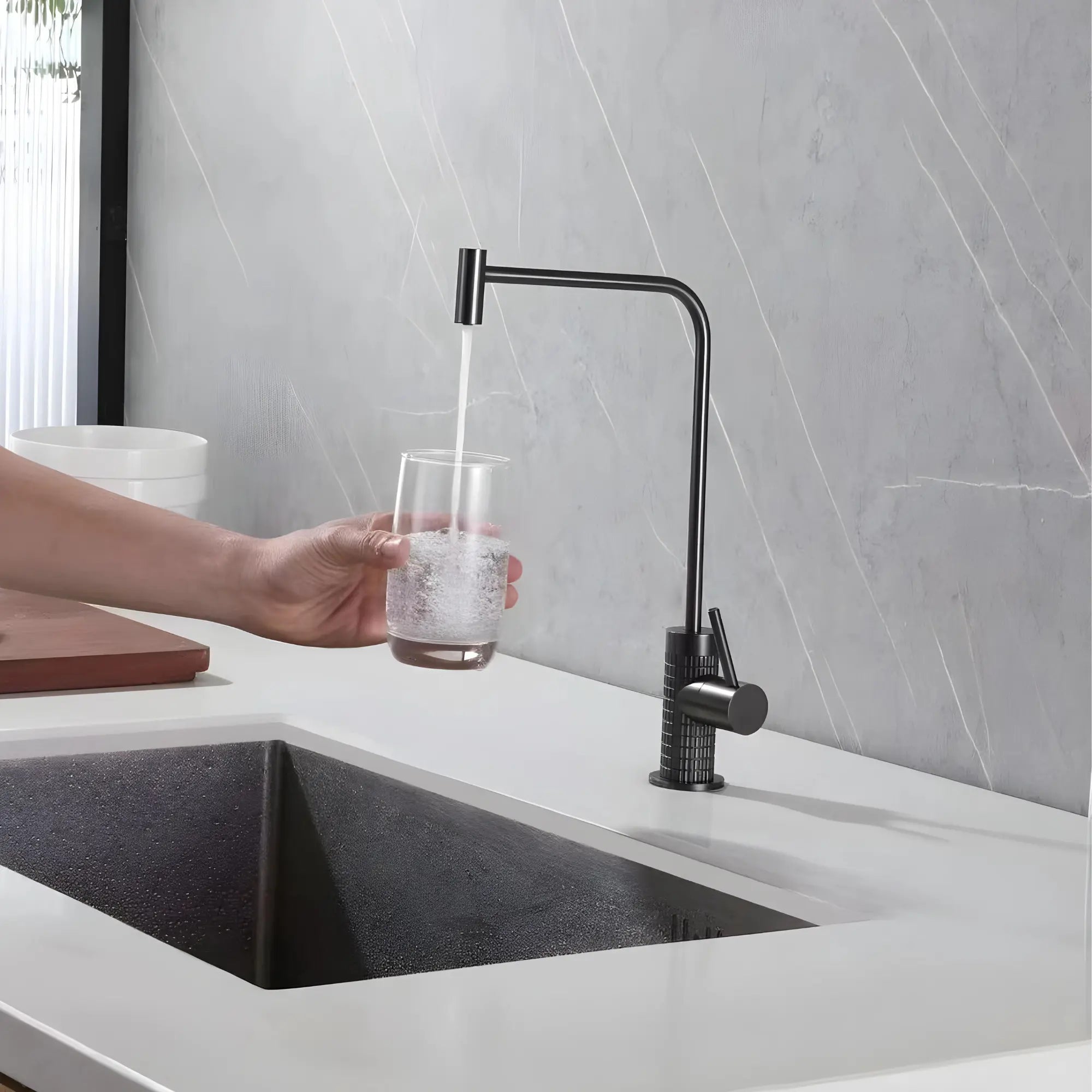 Mitigeur de cuisine architectural en laiton texturé - Novanta Afinaure