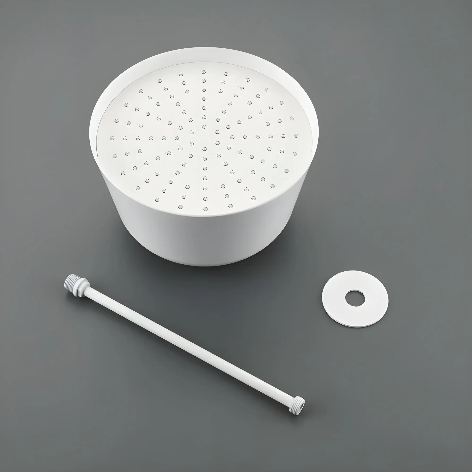 Mitigeur de douche encastrée avec pomme cloche plafond blanc - Lujo Afinaure