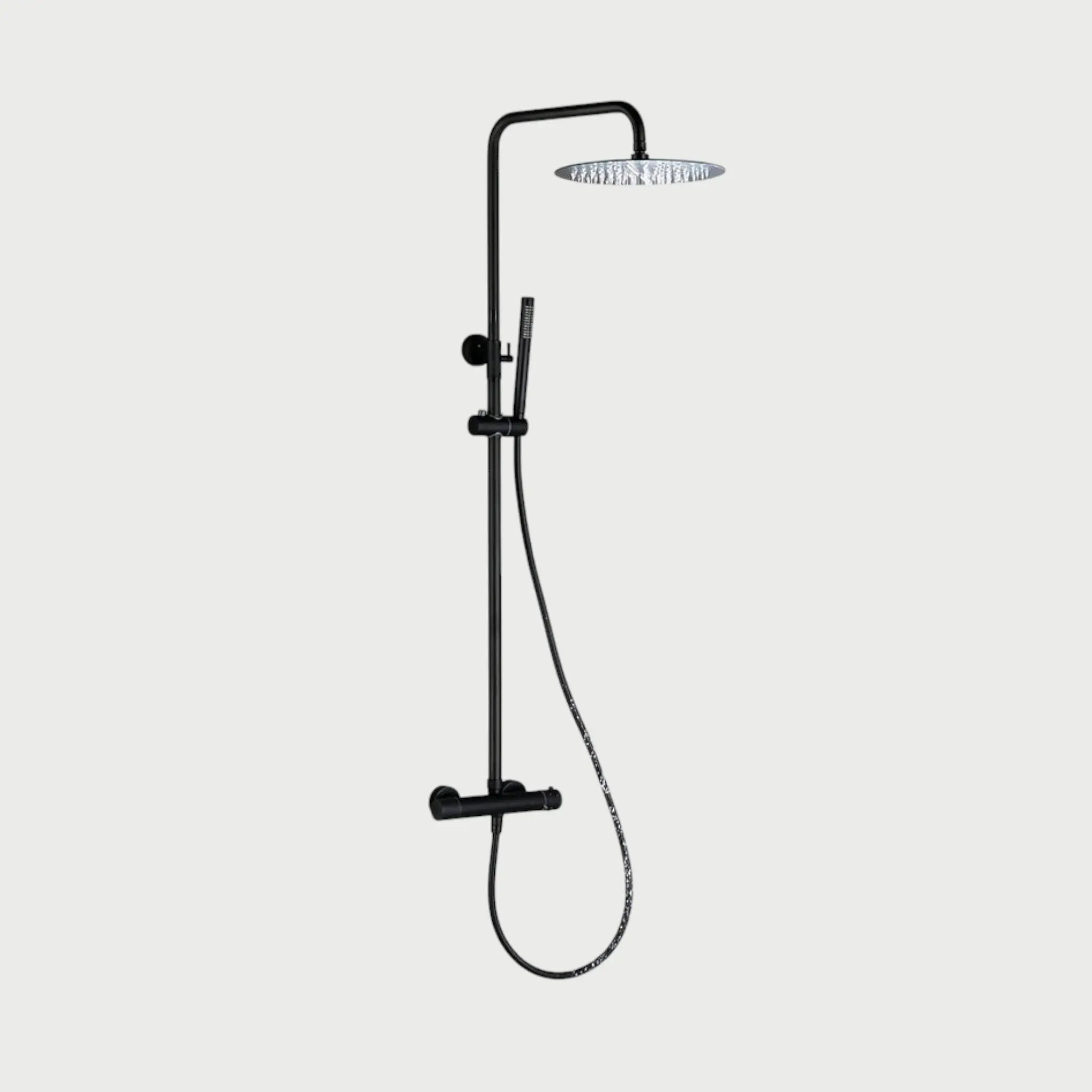 Colonne de douche thermostatique noir mat - Ornos Afinaure