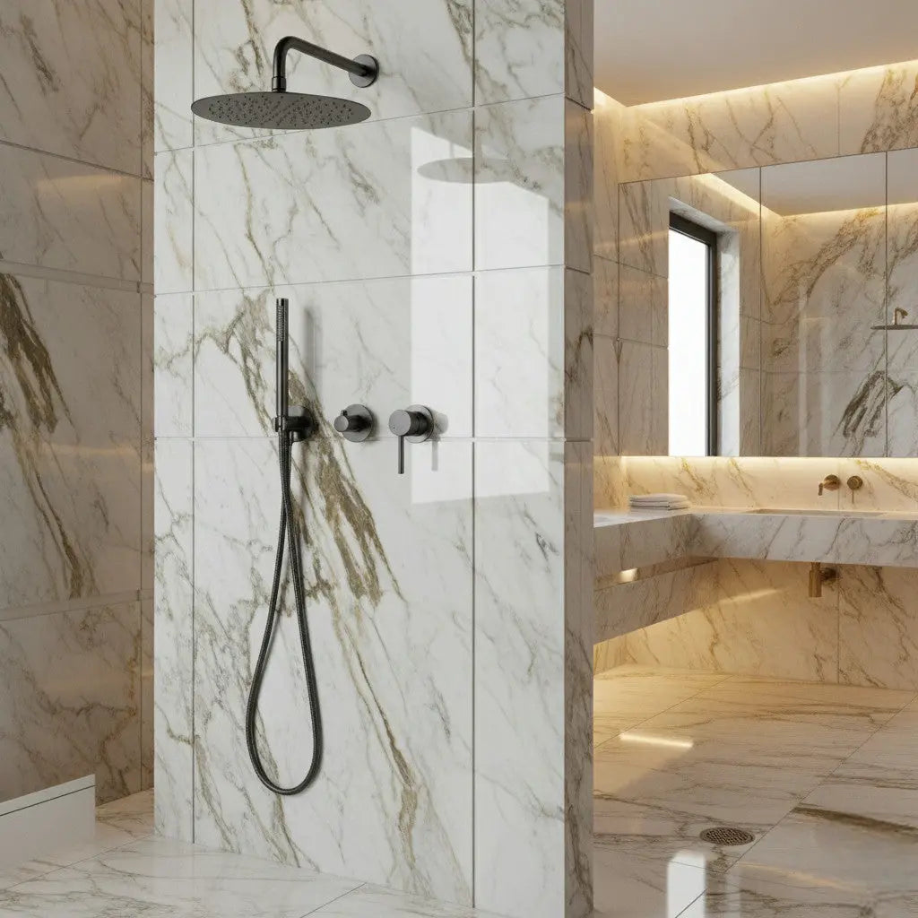 Colonne de douche thermostatique encastrable - Scorpio Afinaure