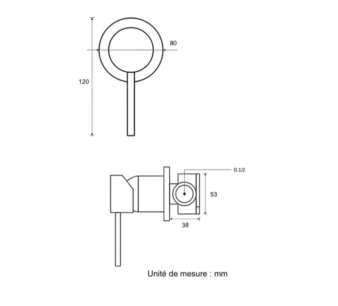 Mitigeur de douche thermostatique chromée - Biblos Afinaure