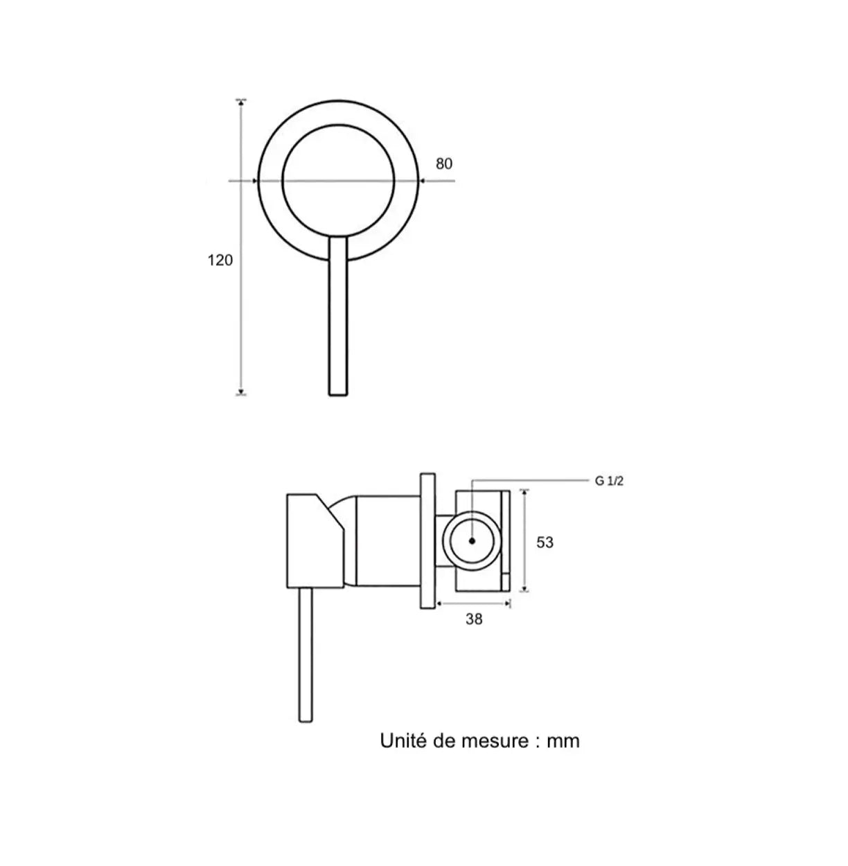 Mitigeur de douche thermostatique or - Biblos Afinaure