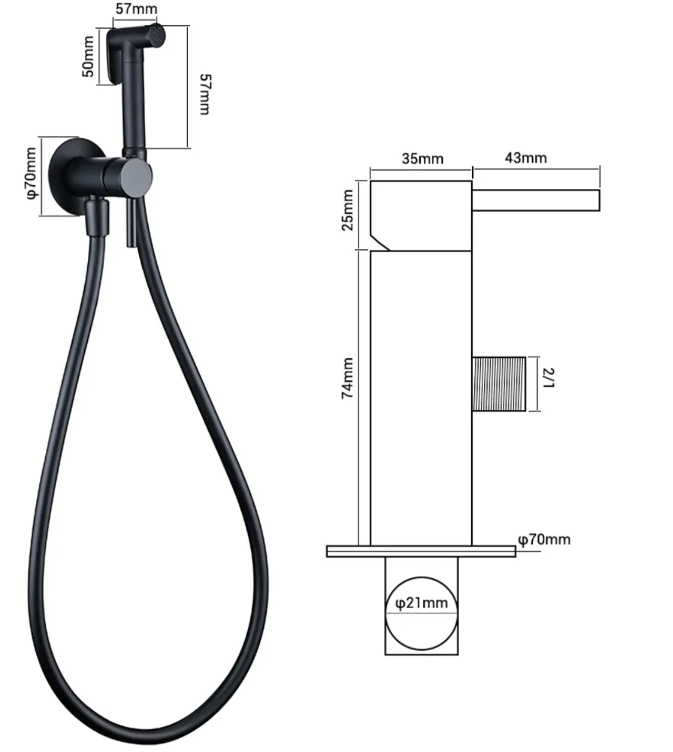 Kit Douchette hygiénique Anthracite - Orfoz Afinaure