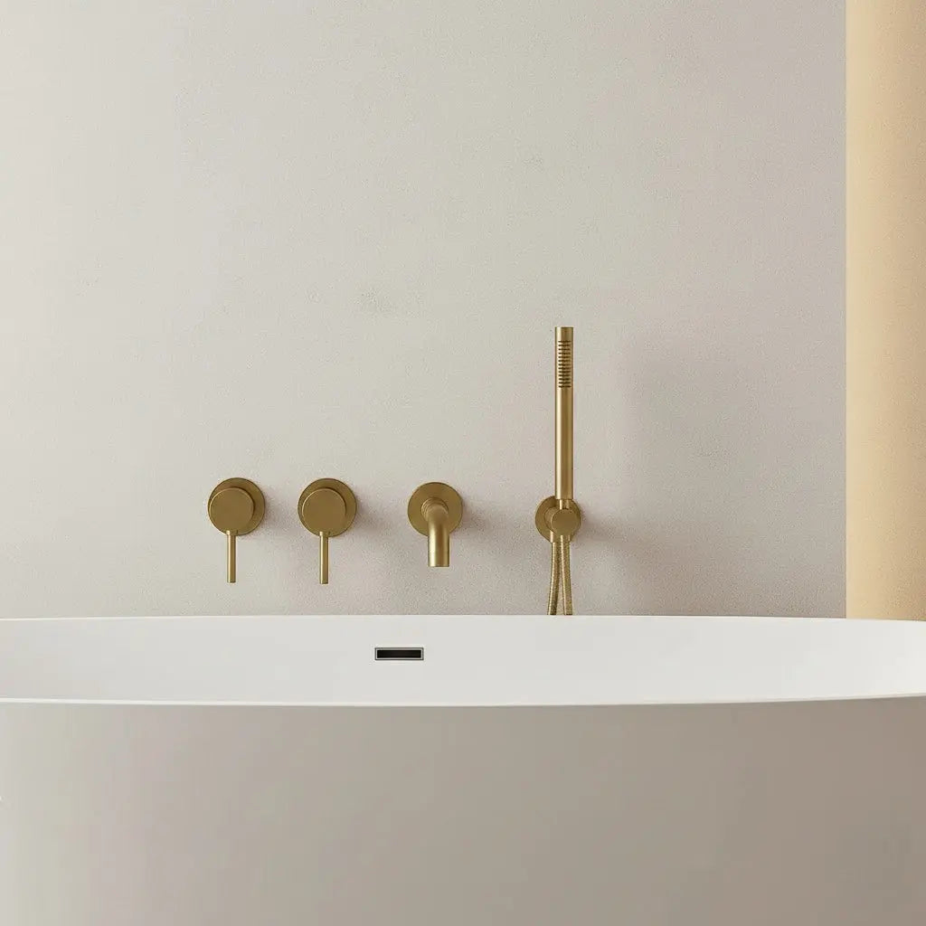 Pack mitigeur de bain à encastrer or brossé - Biblos Afinaure