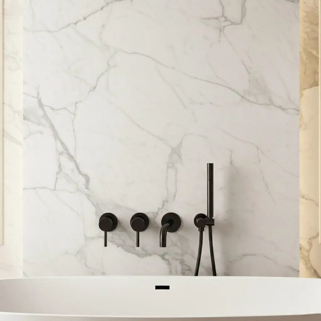 Pack mitigeur de bain à encastrer noir - Biblos Afinaure