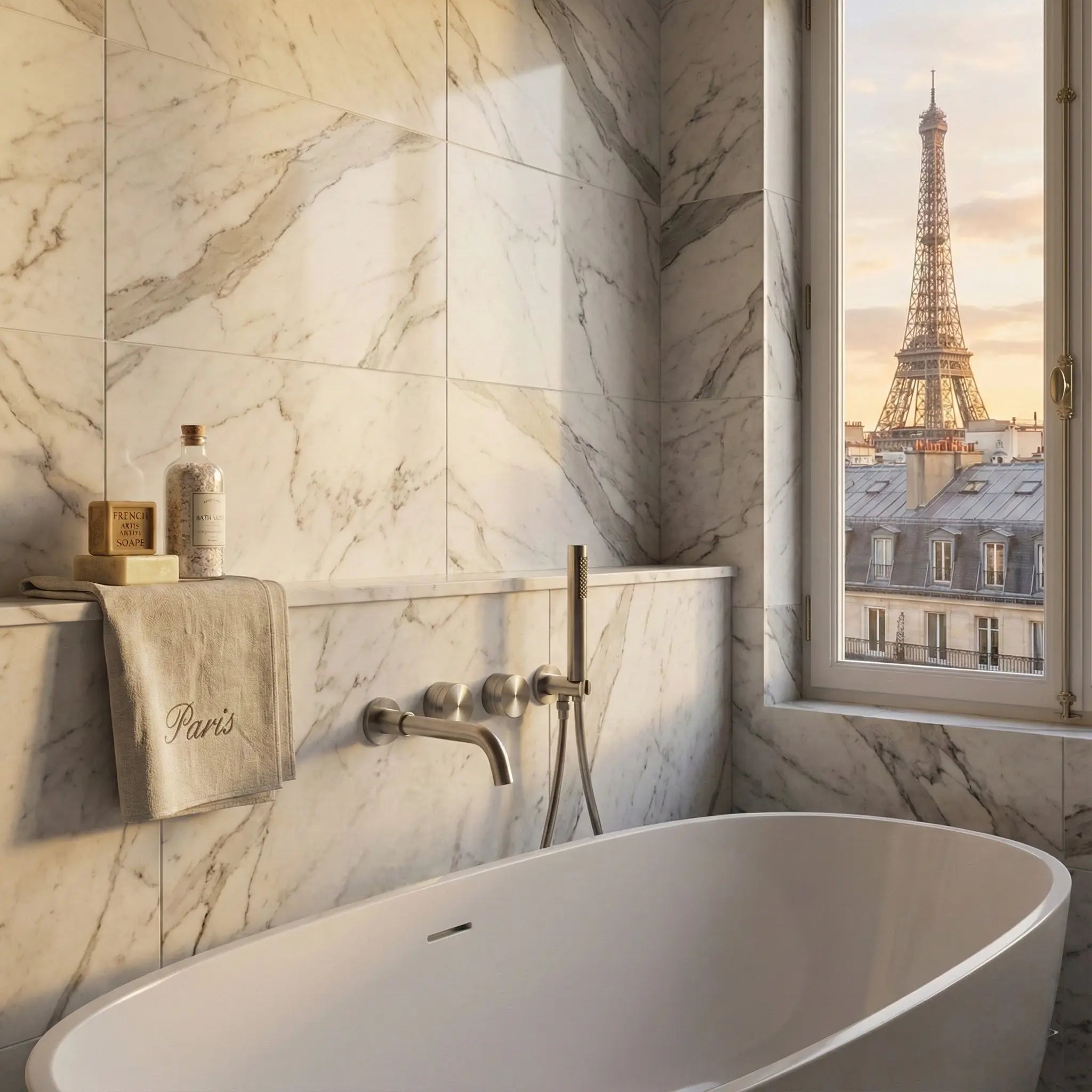Mitigeur baignoire à encastrer avec douchette inox - Cullinan Afinaure