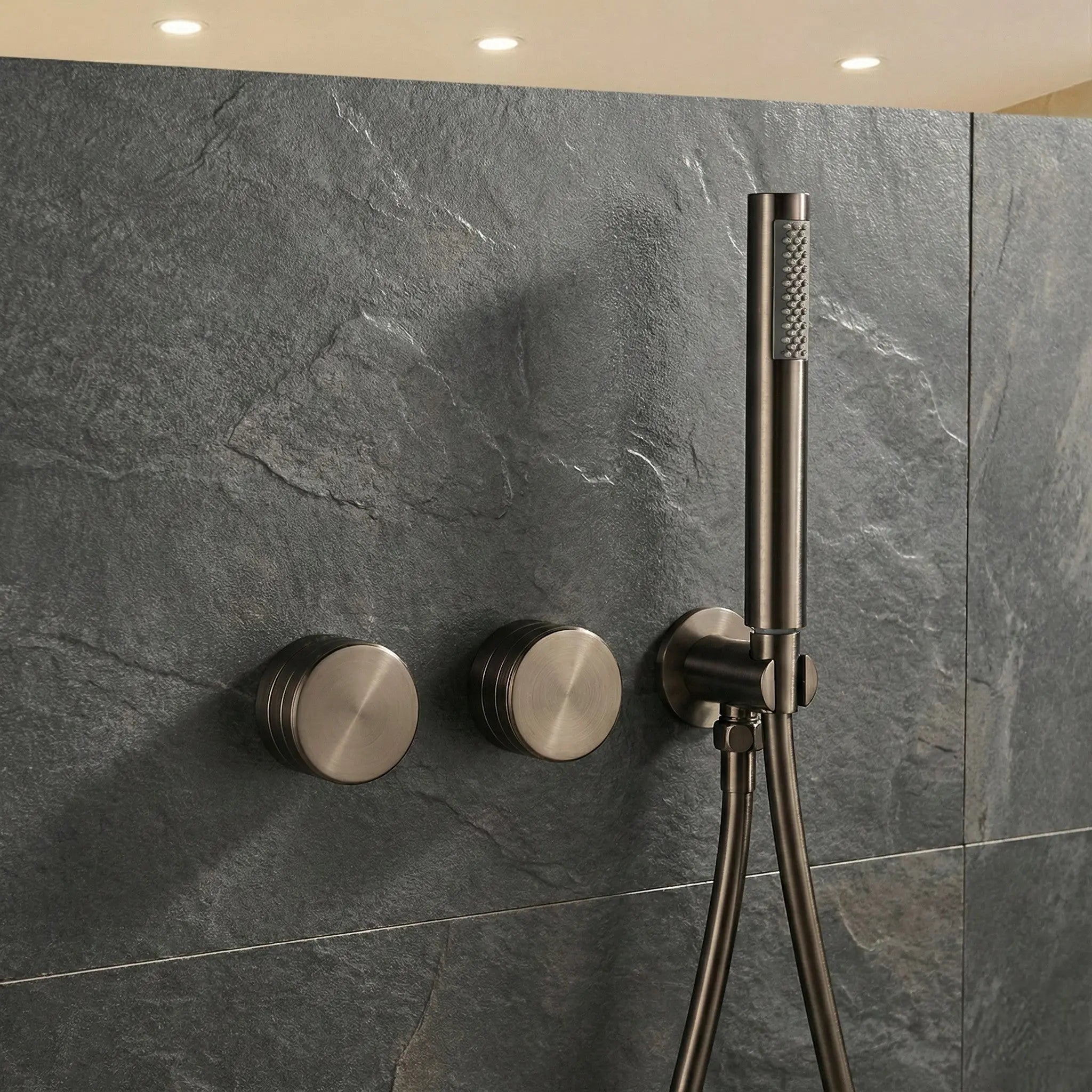 Composition mitigeur de douche thermostatique Anthracite - Cullinan Afinaure