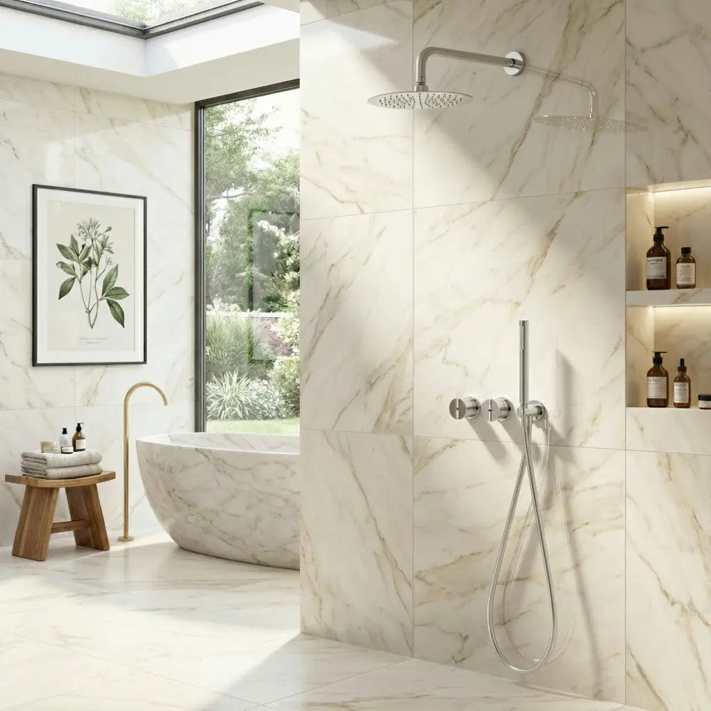 Composition mitigeur de douche thermostatique encastré Chrome - Culliann Afinaure