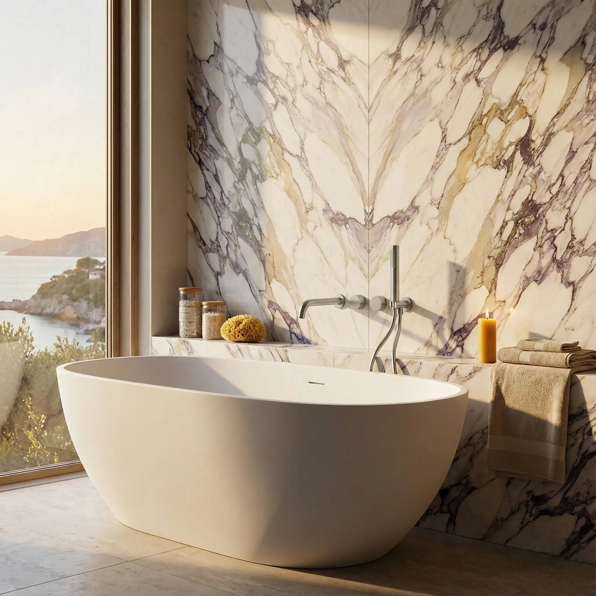 Mitigeur baignoire à encastrer avec douchette inox - Cullinan Afinaure