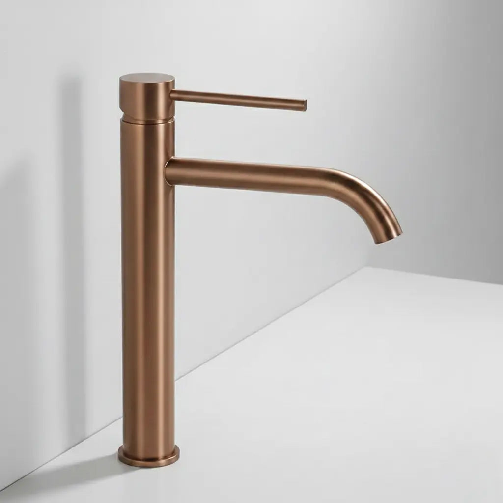 Robinet mitigeur lavabo haut or rose - Macakizi Afinaure
