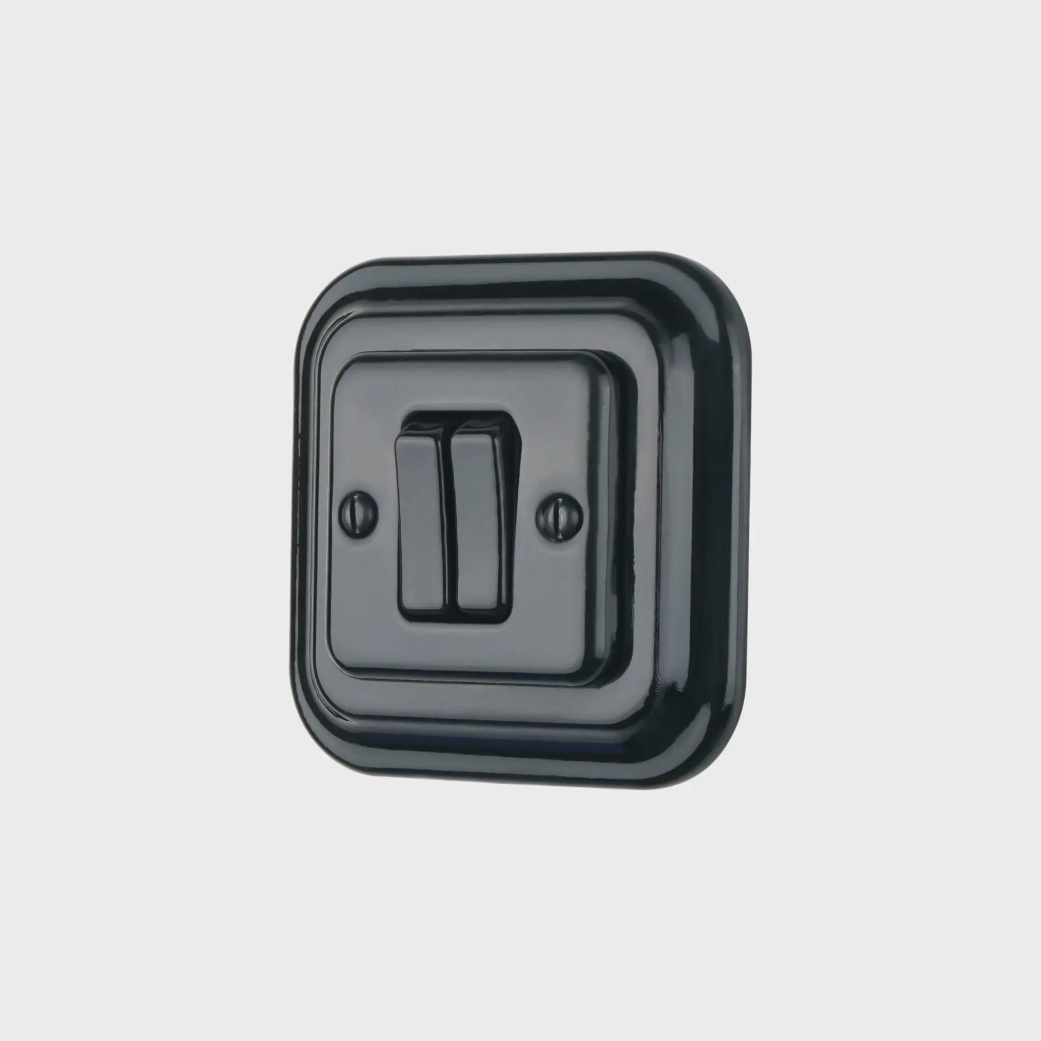 Interrupteur double encastrable en céramique noire – Collection SEVRE Afinaure